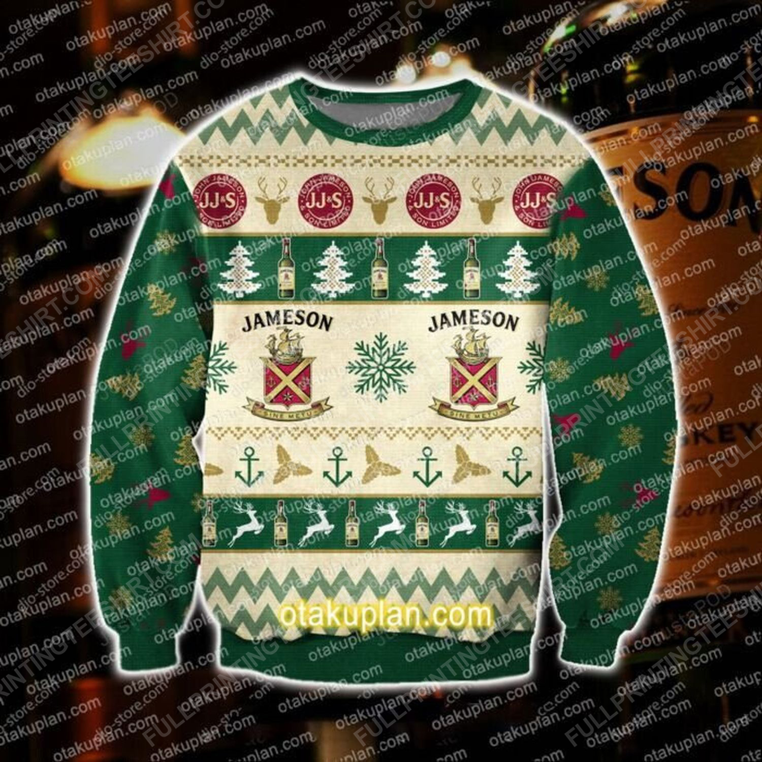 Jameson whiskey christmas gift ugly christmas sweater