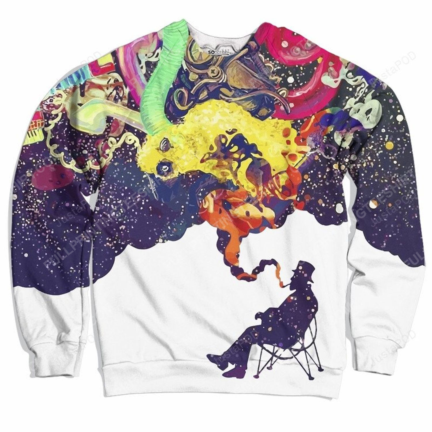 Jazzy pipe dream full print ugly christmas sweater