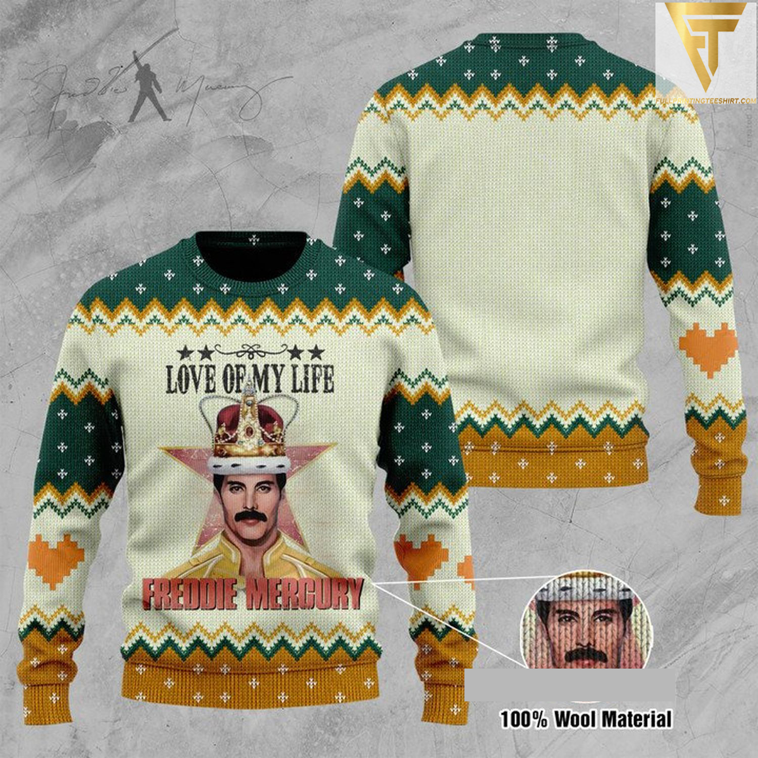 Love my life freddie mercury ugly christmas sweater - Copy (2)