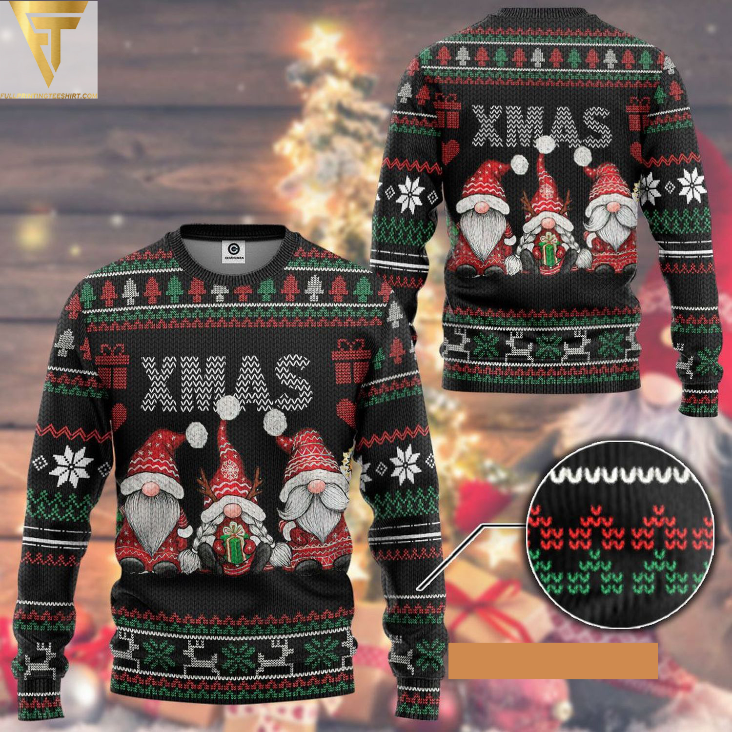 Merry xmas gnomes ugly christmas sweater - Copy (2)