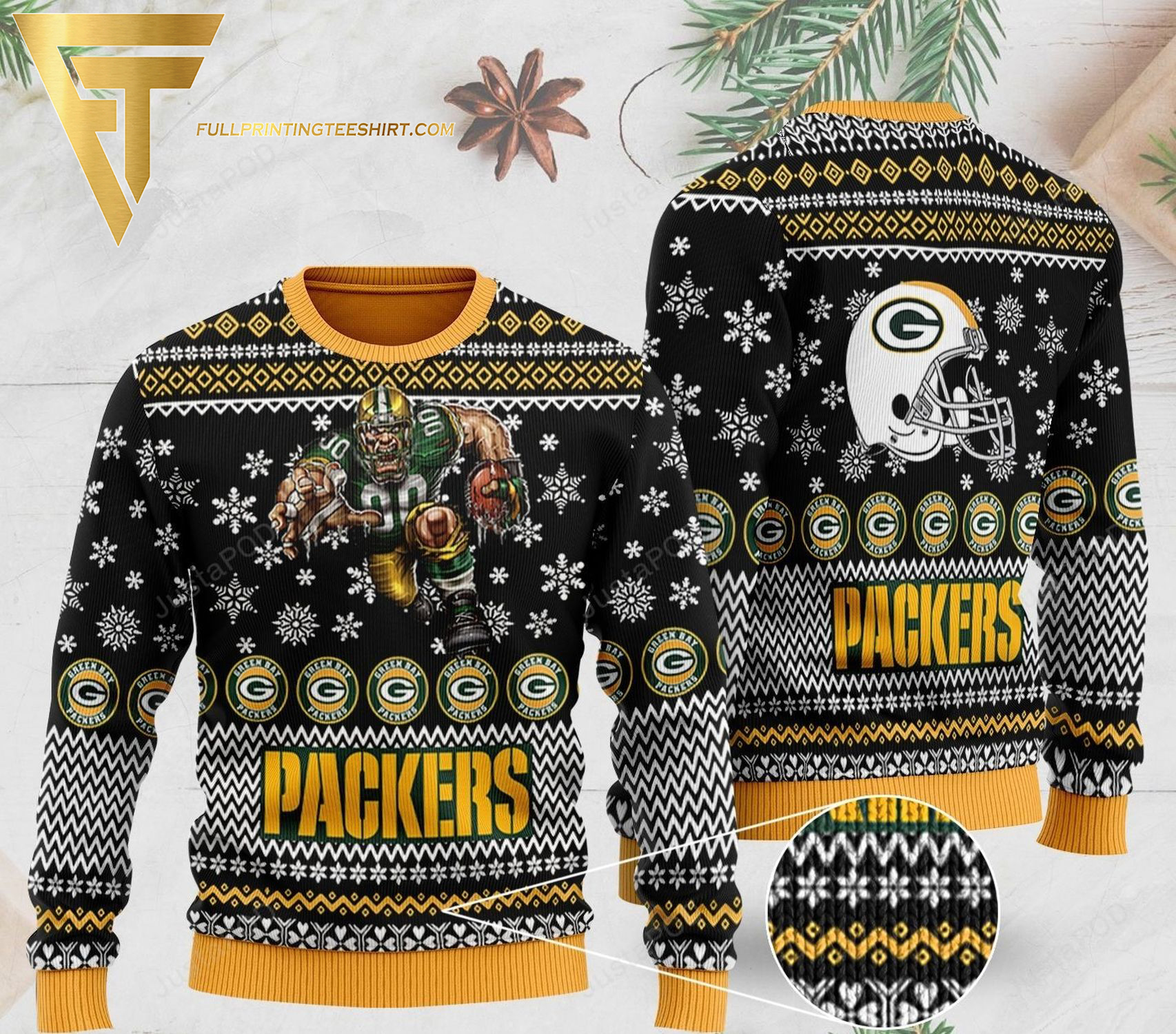 NFL Green Bay Packers Full Print Ugly Christmas Sweater