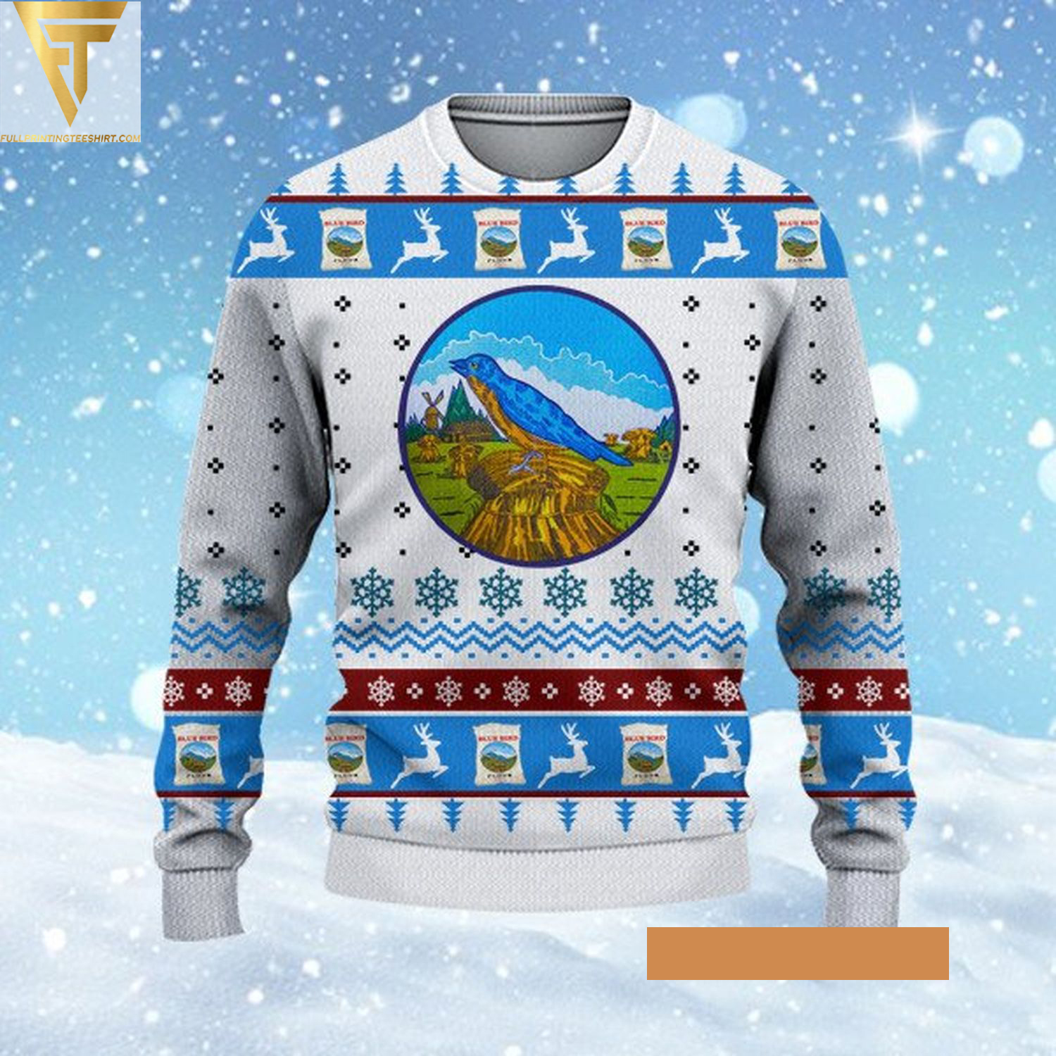 Native american bluebird flour ugly christmas sweater