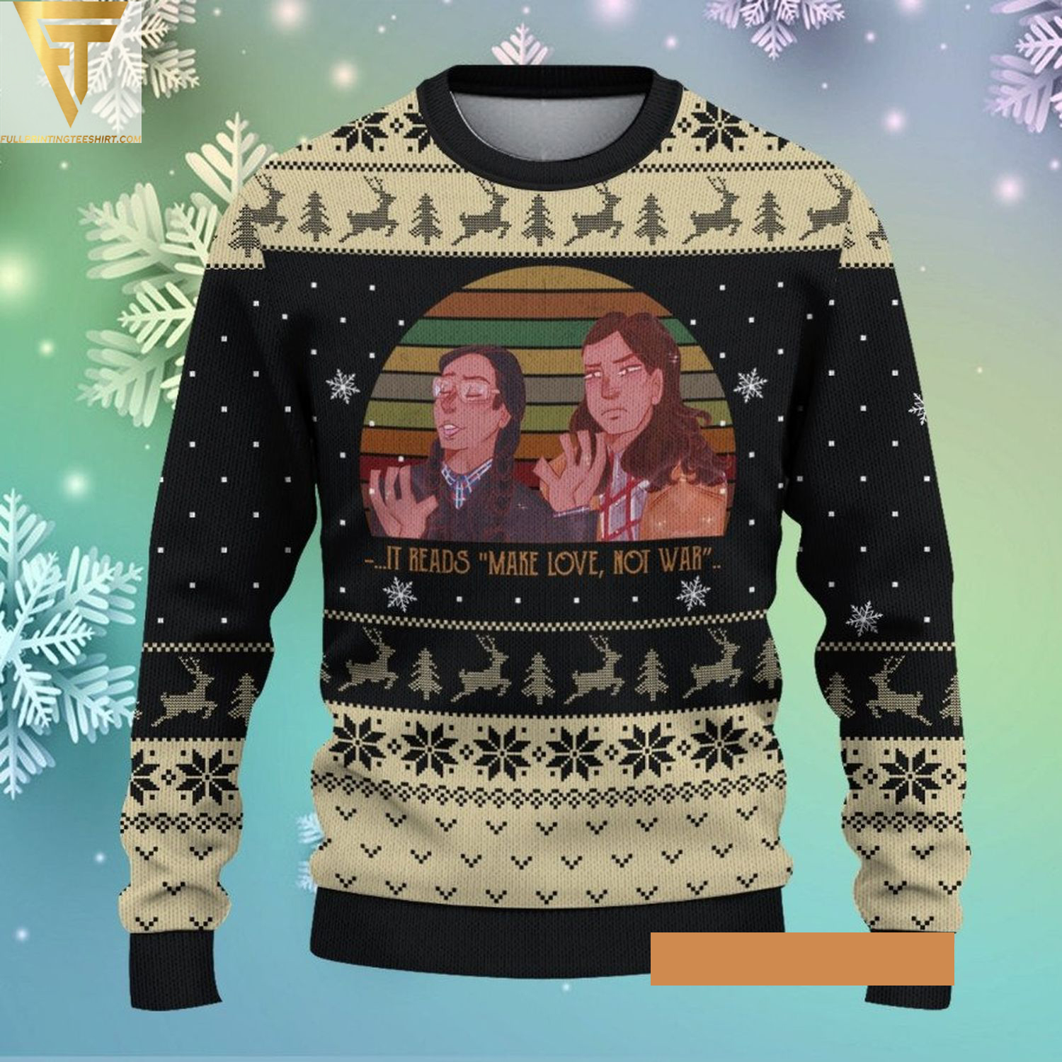 Native american make love not war ugly christmas sweater - Copy (2)