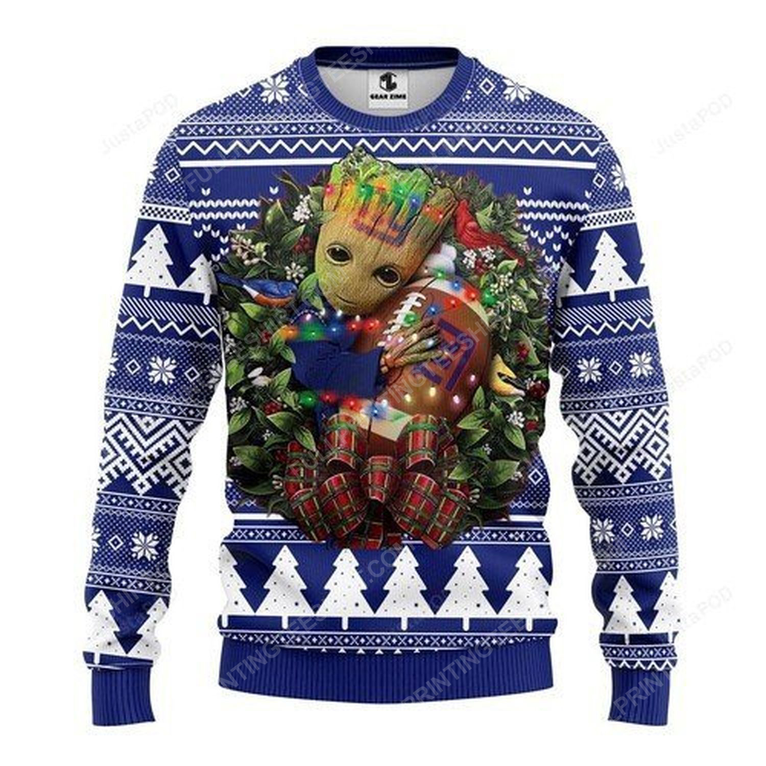 New york giants and groot christmas gift ugly christmas sweater