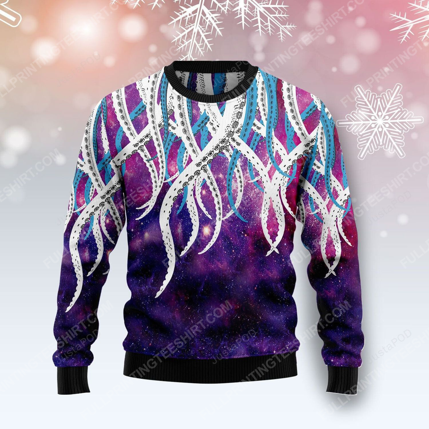 Octopus galaxy full print ugly christmas sweater