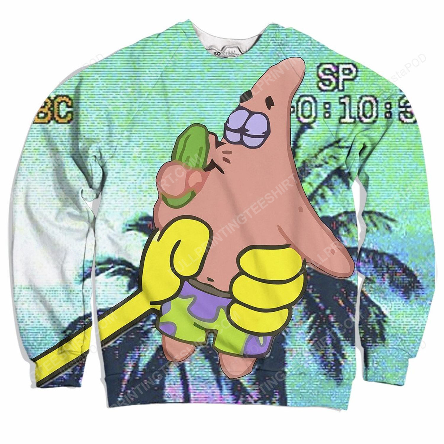 Patrick loves pickles full print ugly christmas sweater