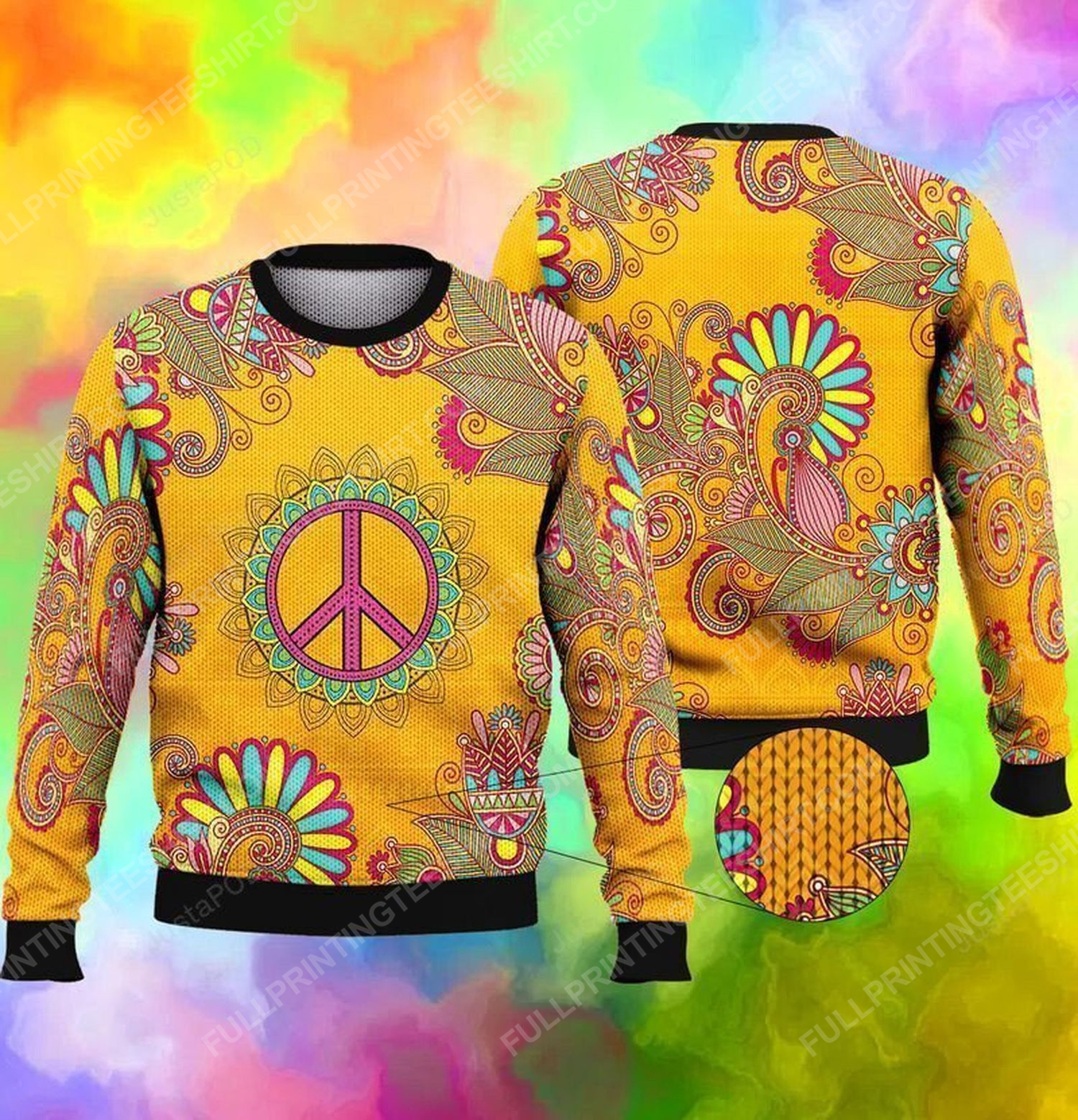 Peace love hippie christmas gift ugly christmas sweater