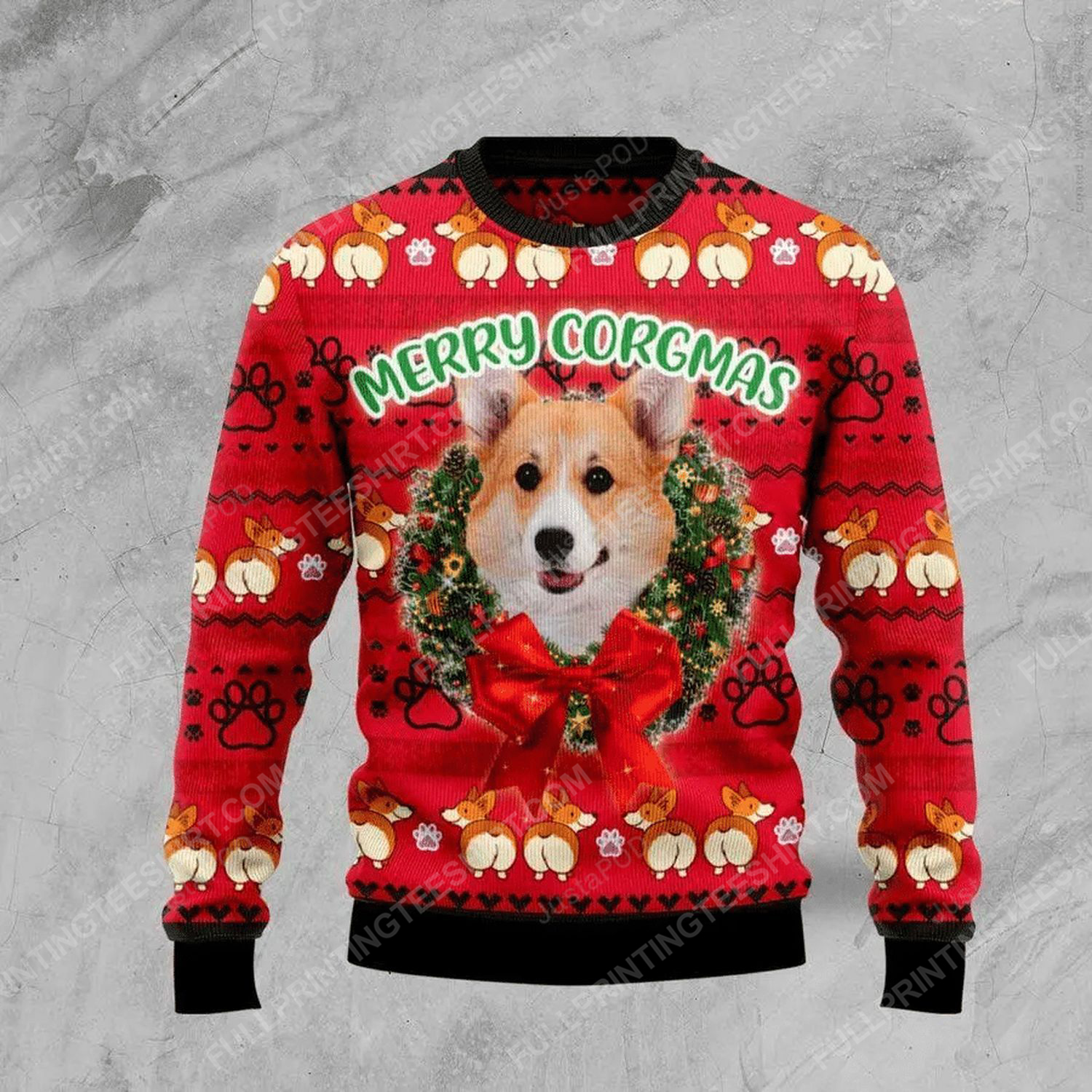 Pembroke welsh corgi dog ugly christmas sweater