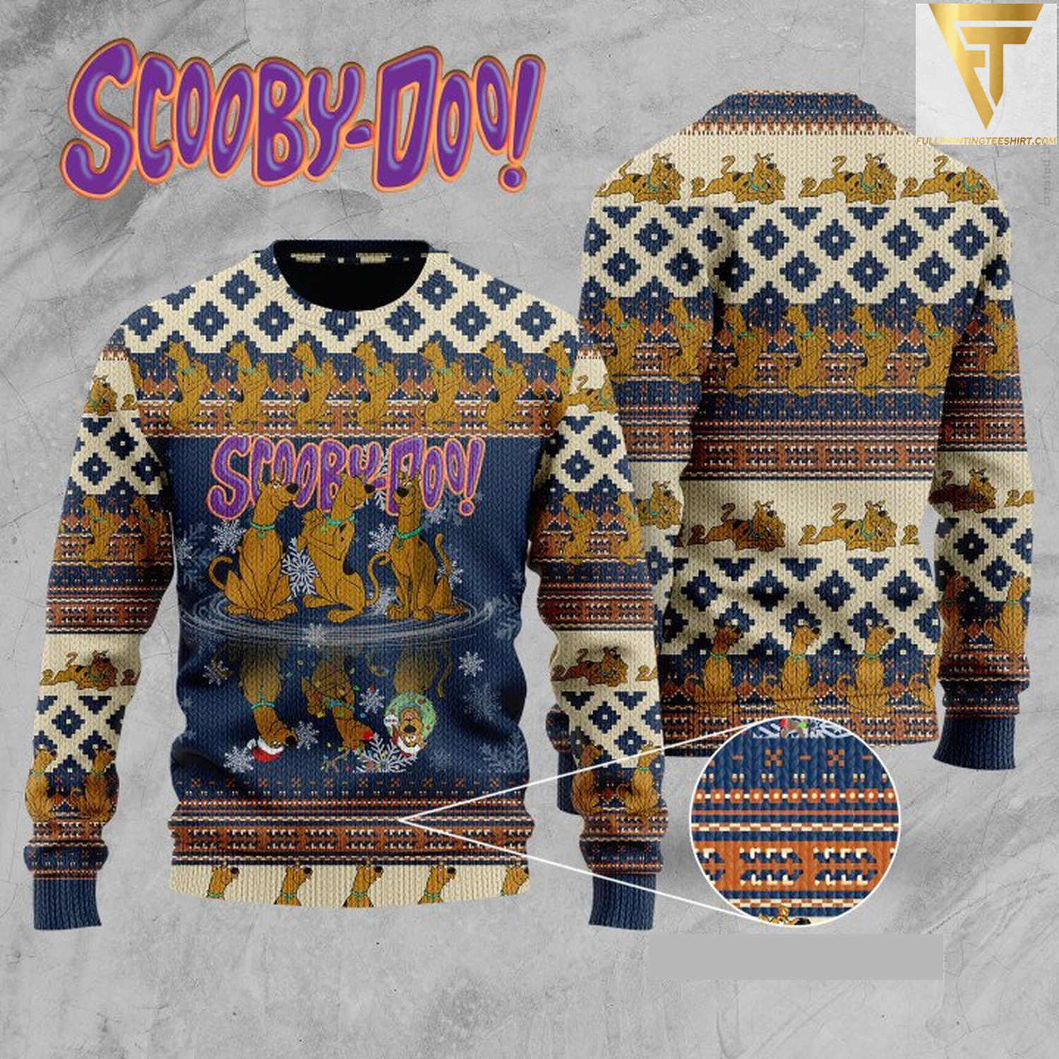 Scooby-Doo water reflection ugly christmas sweater