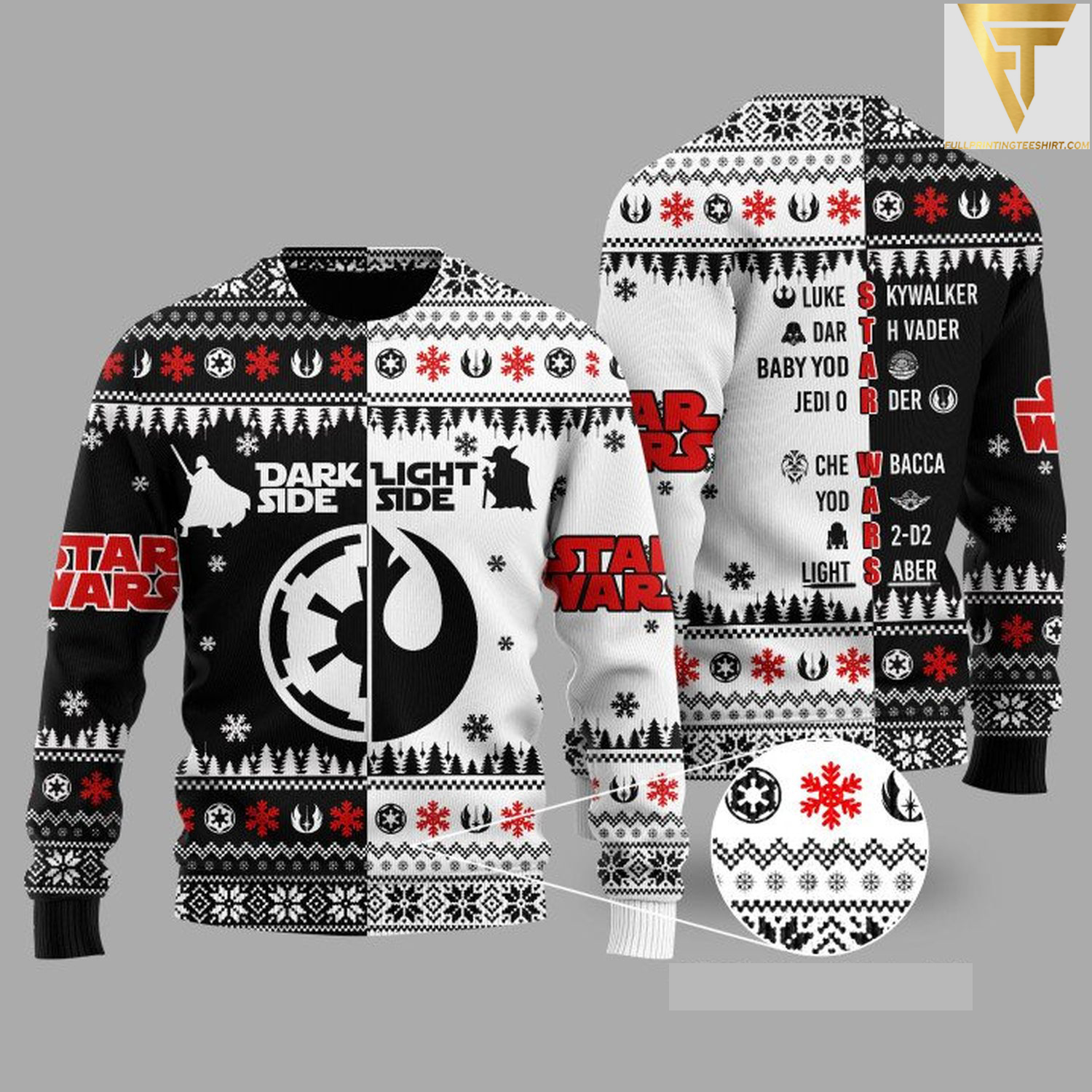 Star wars dark side light side ugly christmas sweater - Copy (2)