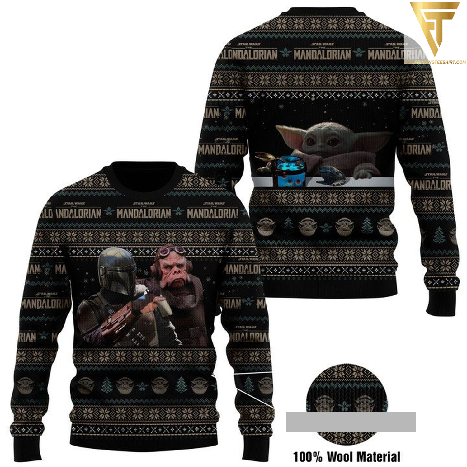 Star wars the mandalorian ugly christmas sweater