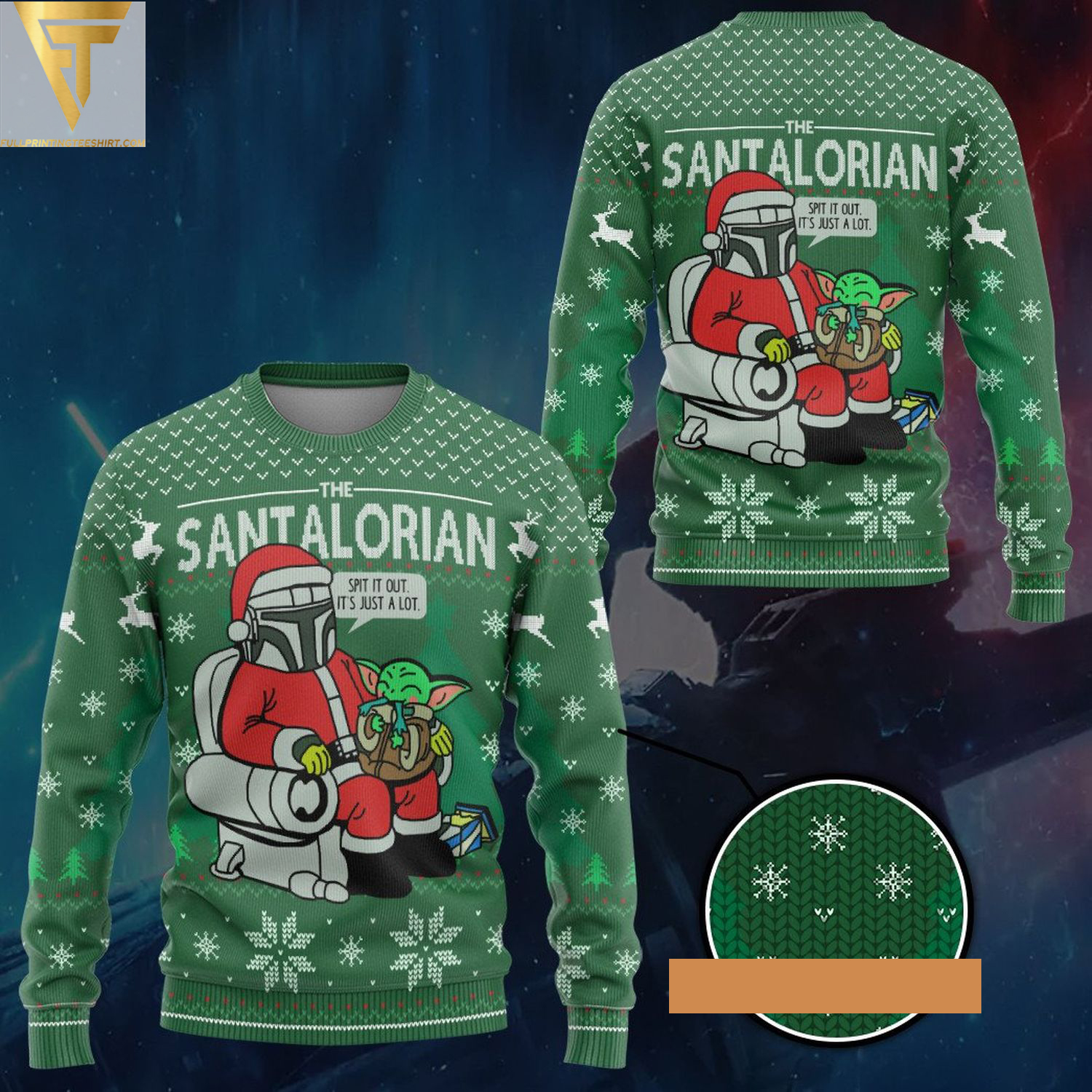 Star wars the santalorian ugly christmas sweatertmas sweater - Copy (2)