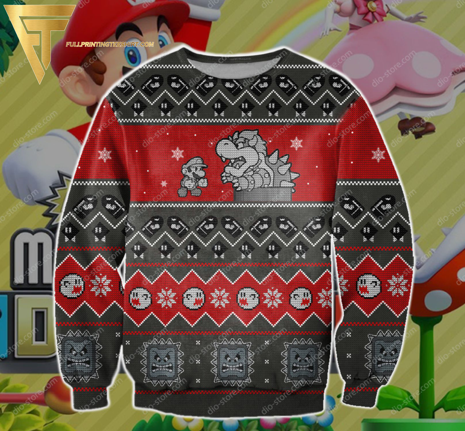 Super Mario Full Print Ugly Christmas Sweater
