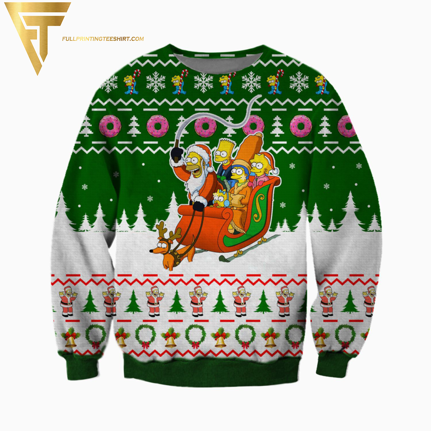 The Simpsons Full Print Ugly Christmas Sweater