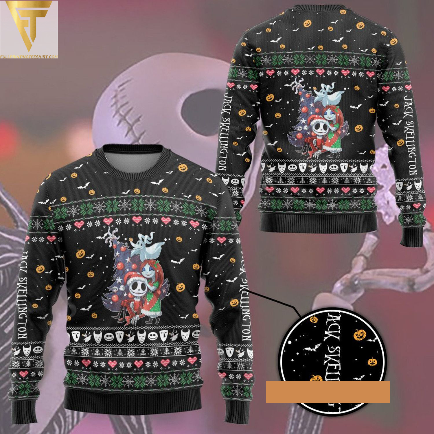 The nightmare before christmas jack and sally ugly christmas sweater - Copy (2)