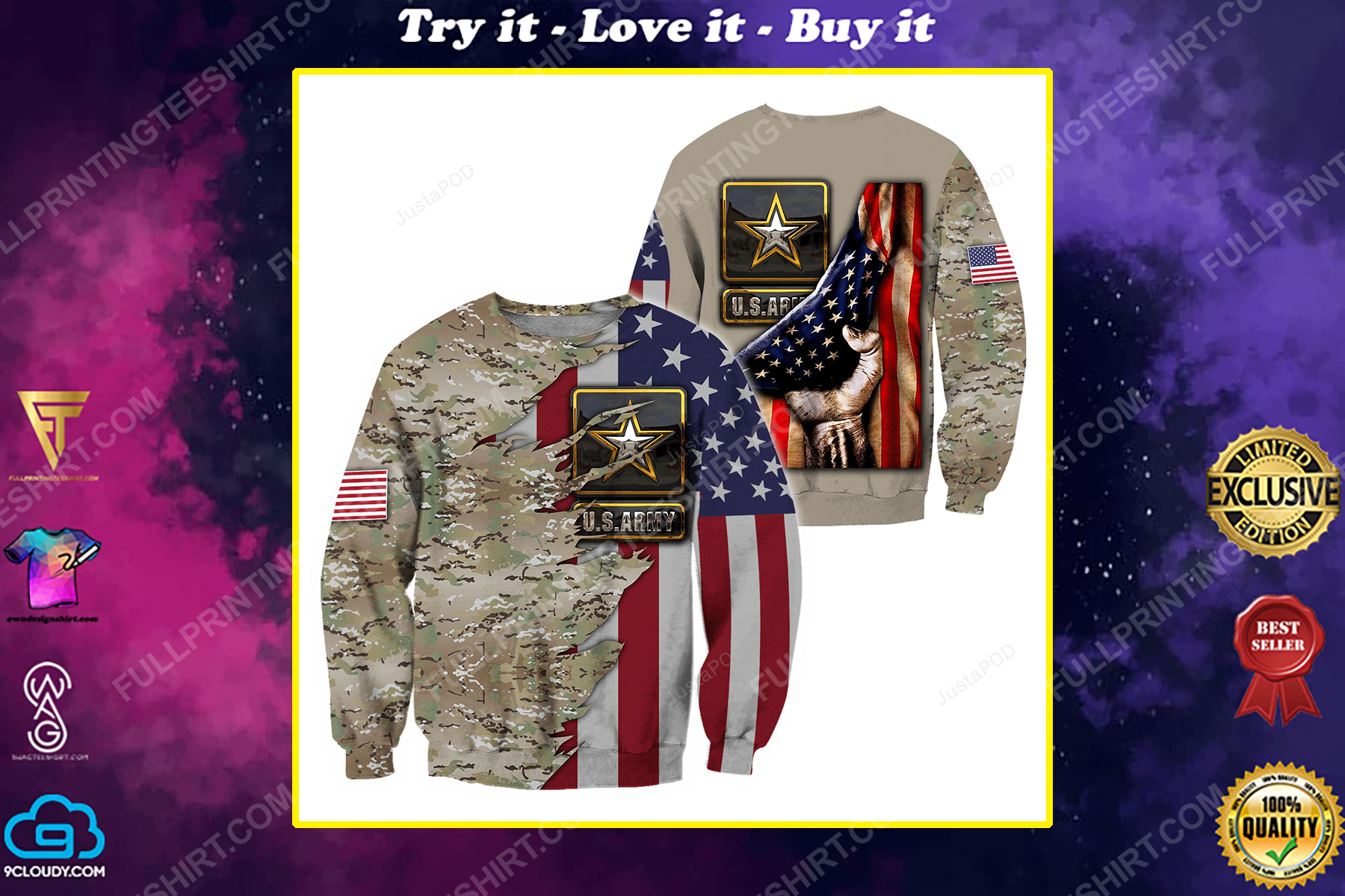 The united states army full print ugly christmas sweater