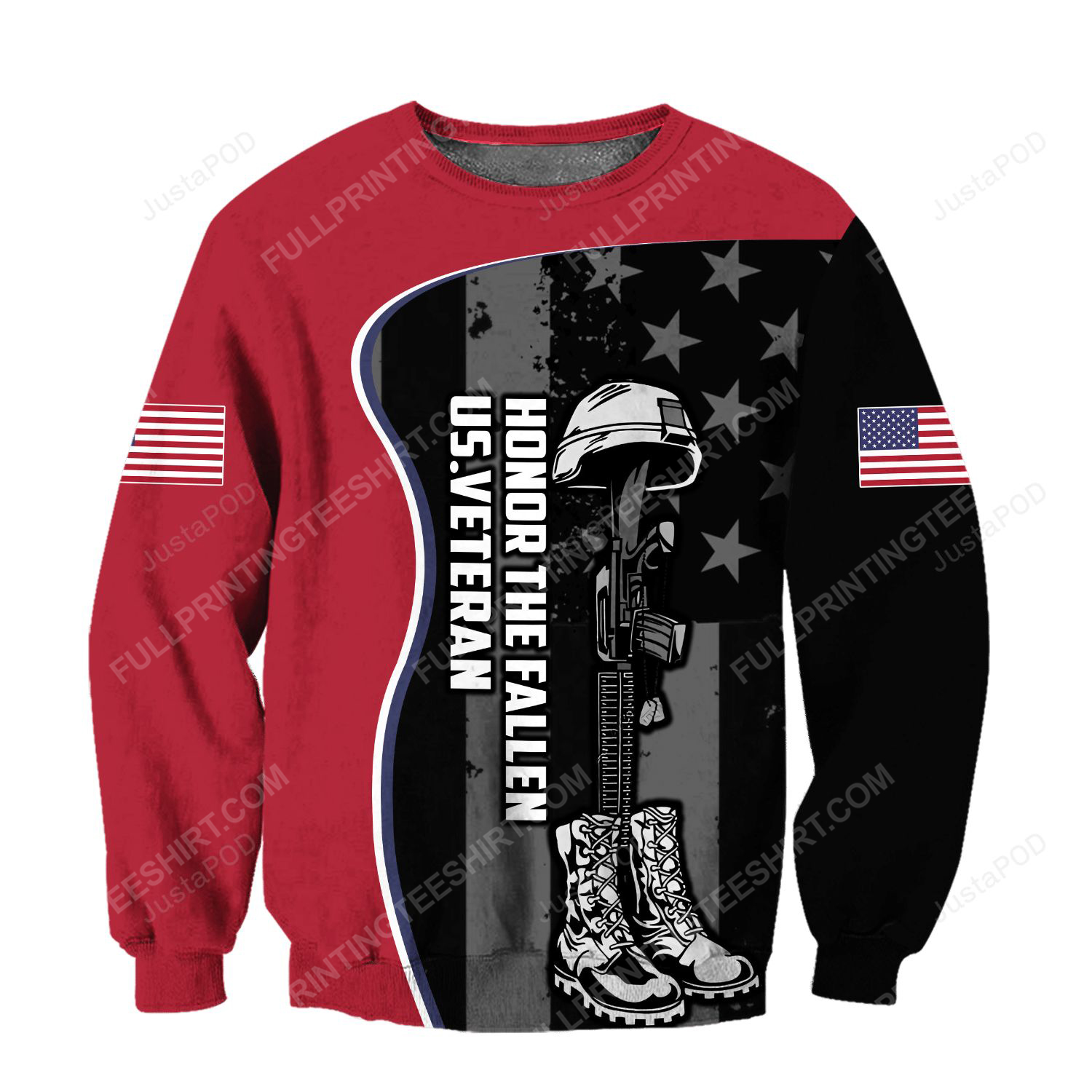 US veteran honor the fallen full print ugly christmas sweater
