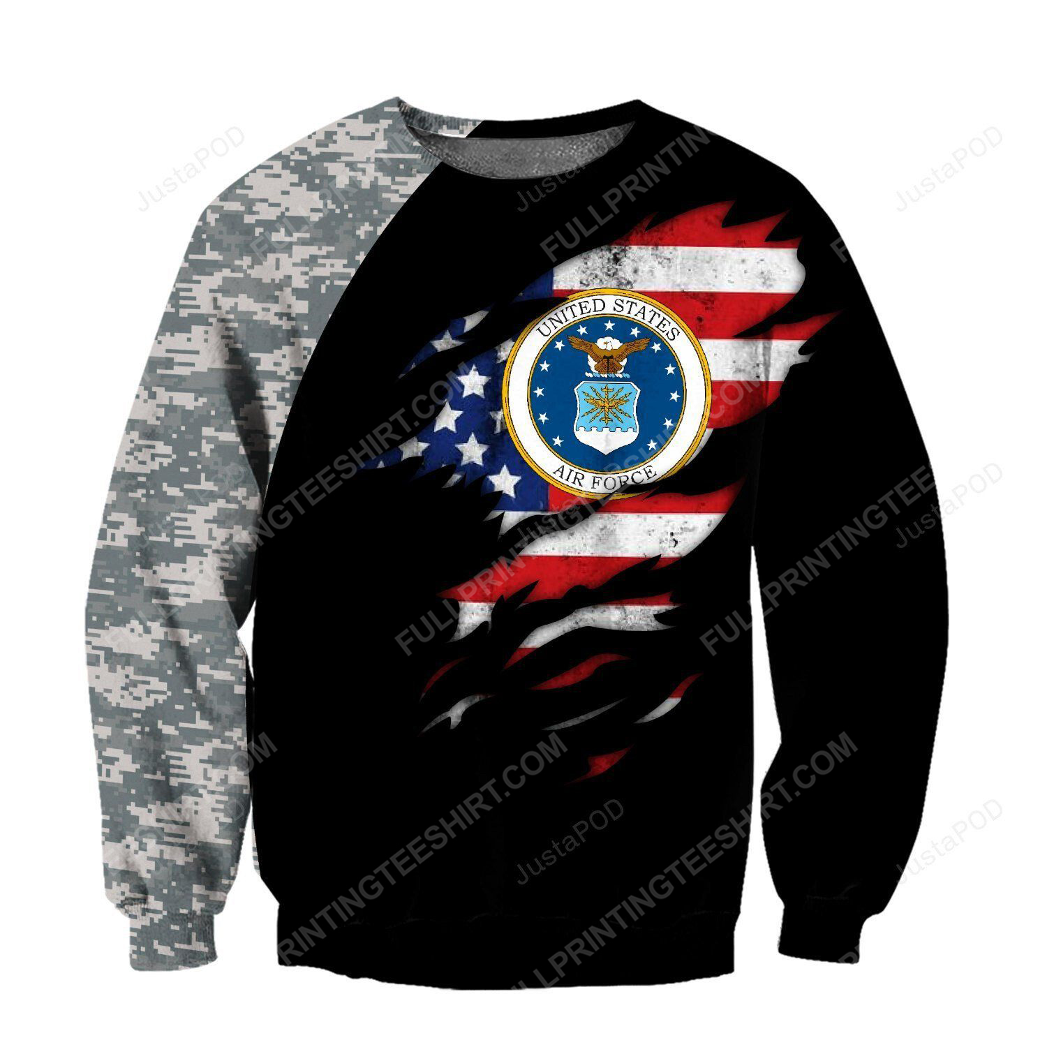 United states air force full print ugly christmas sweater