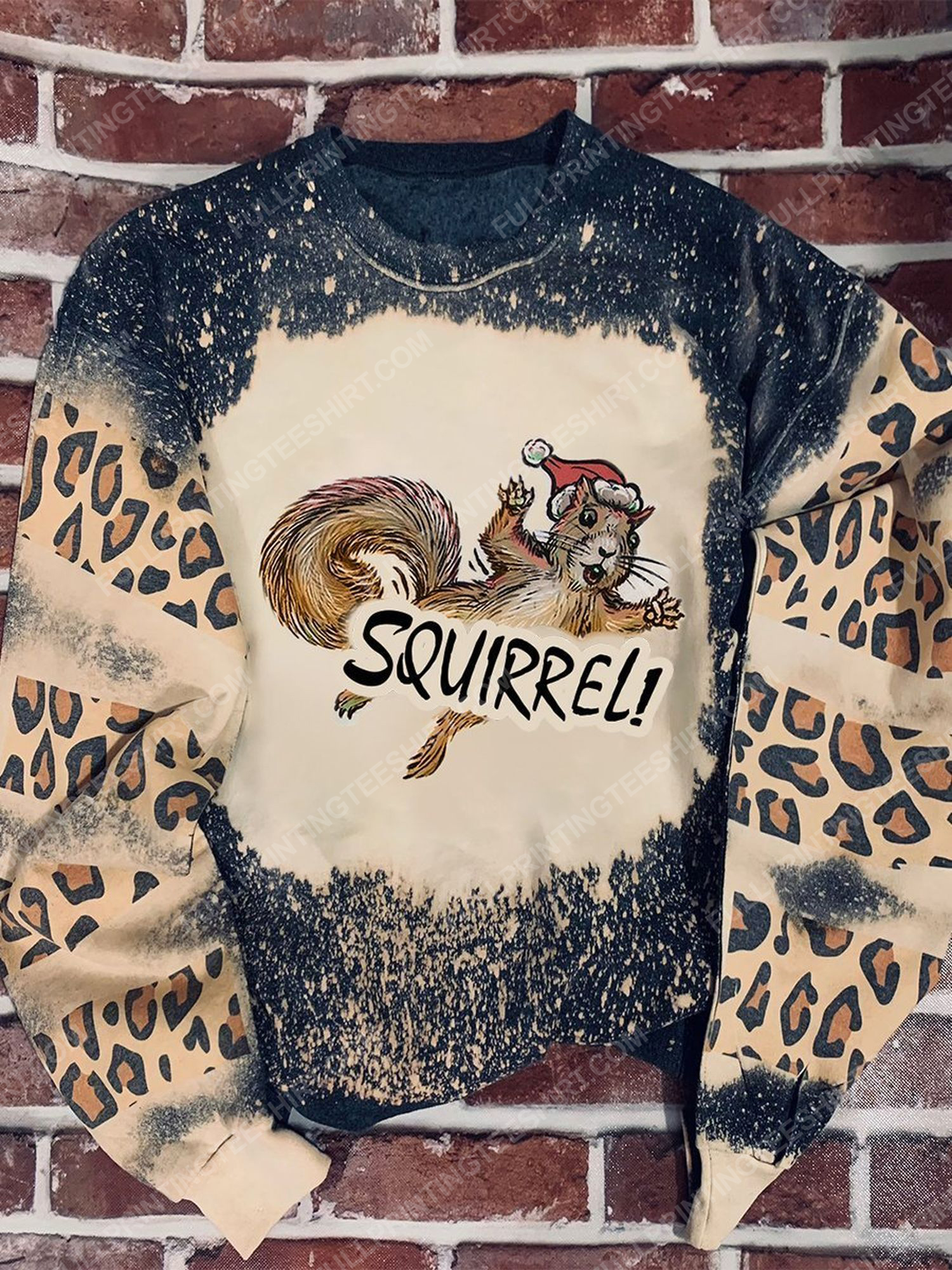 Vintage christmas time squirrel full print shirt