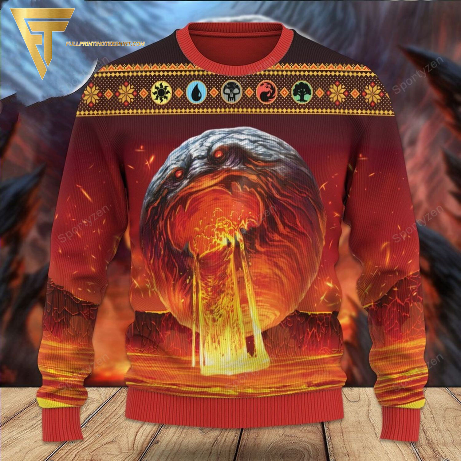 Game Magic The Gathering Chaos Orb Full Print Ugly Christmas Sweater