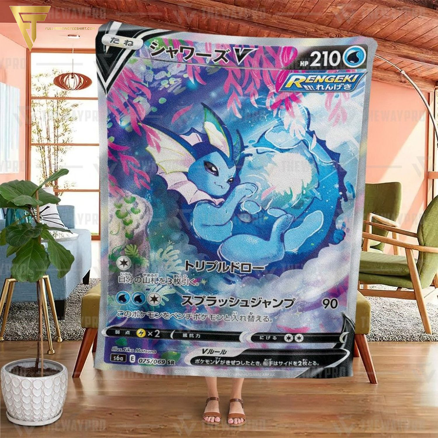Anime Pokemon Evolving Skies Full Printing Blanket