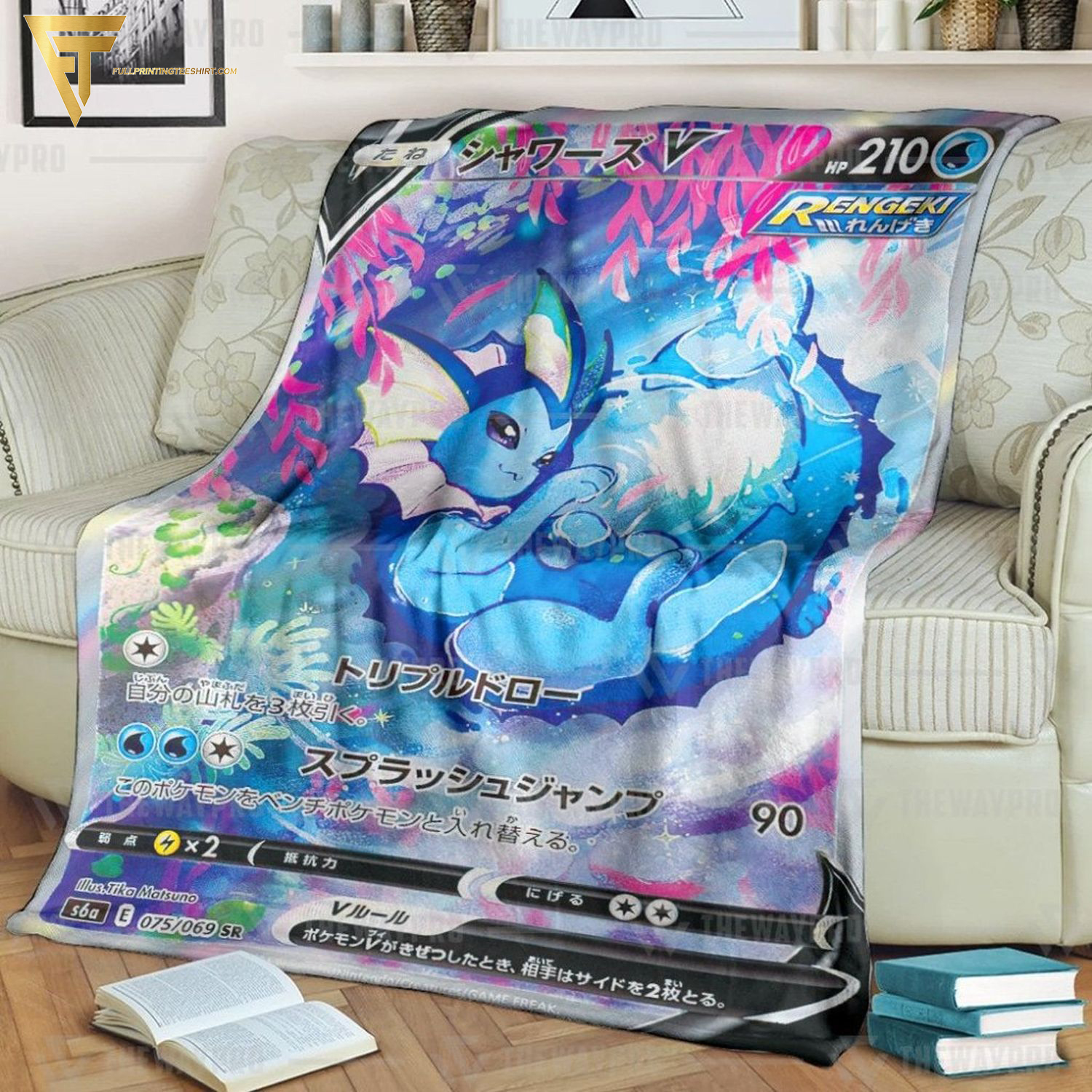 Anime Pokemon Evolving Skies Full Printing Blanket