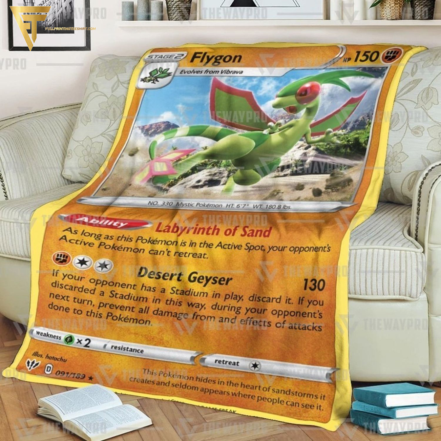 Anime Pokemon Flygon Full Printing Blanket