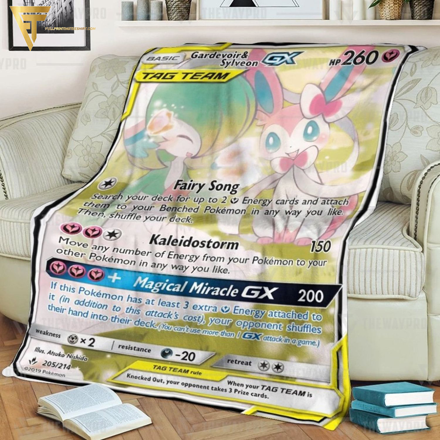 Anime Pokemon Gardevoir And Sylveon Full Printing Blanket