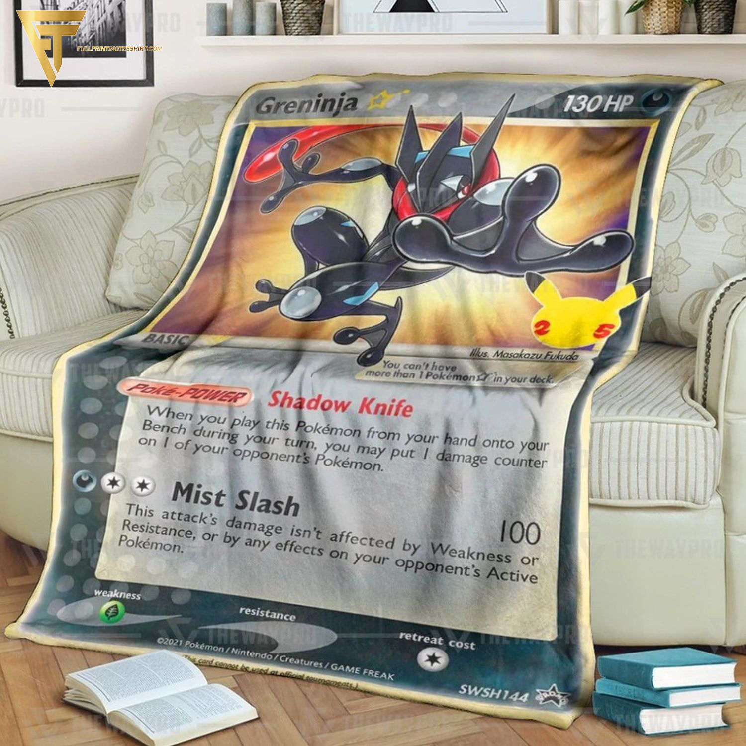 Anime Pokemon Greninja Star Full Printing Blanket