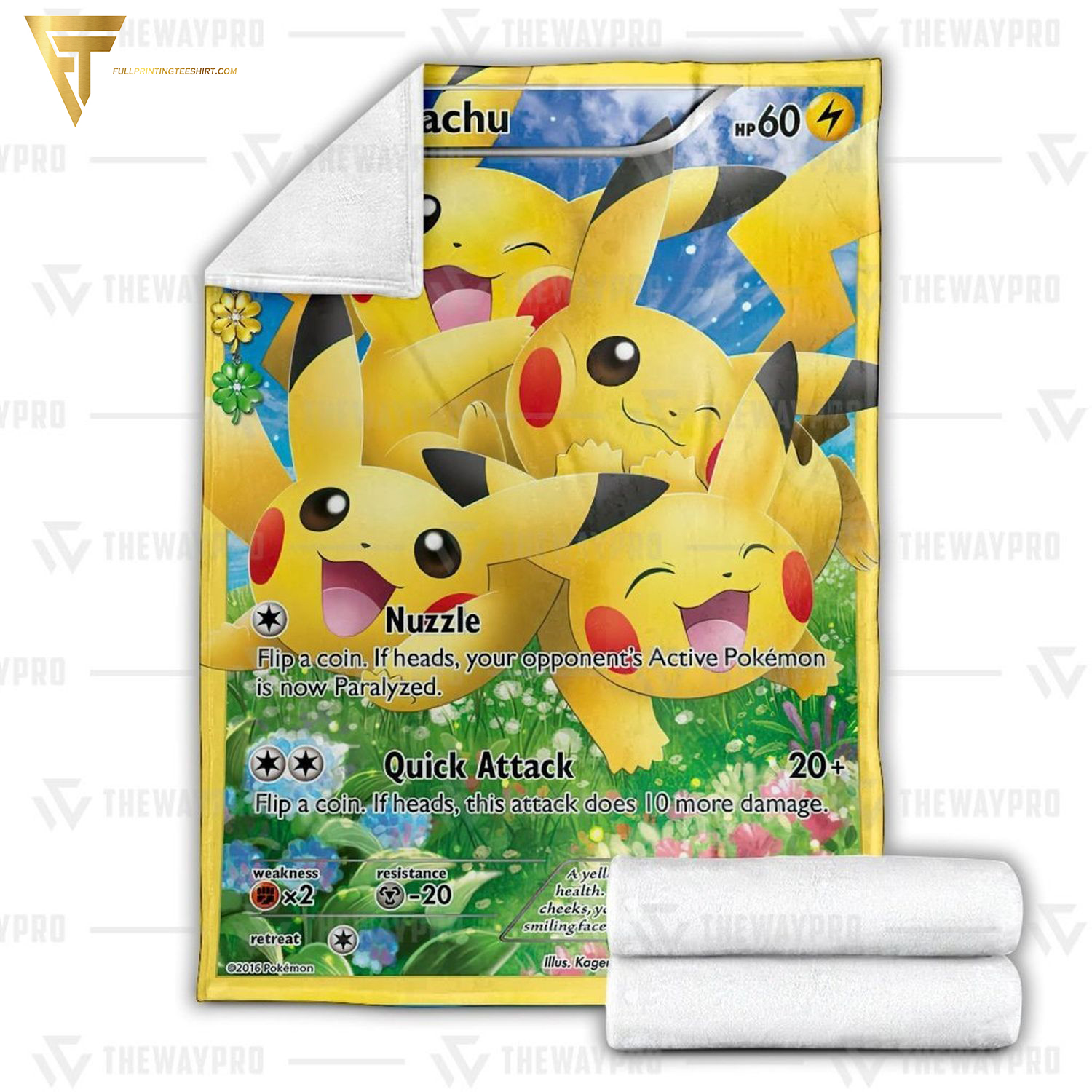 Anime Pokemon Pikachu Generations Full Printing Blanket
