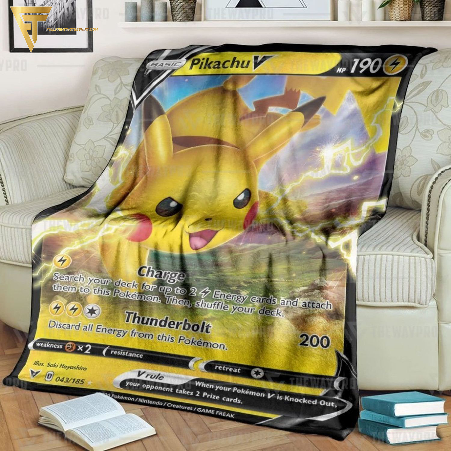 Anime Pokemon Pikachu V Vivid Voltage Full Printing Blanket