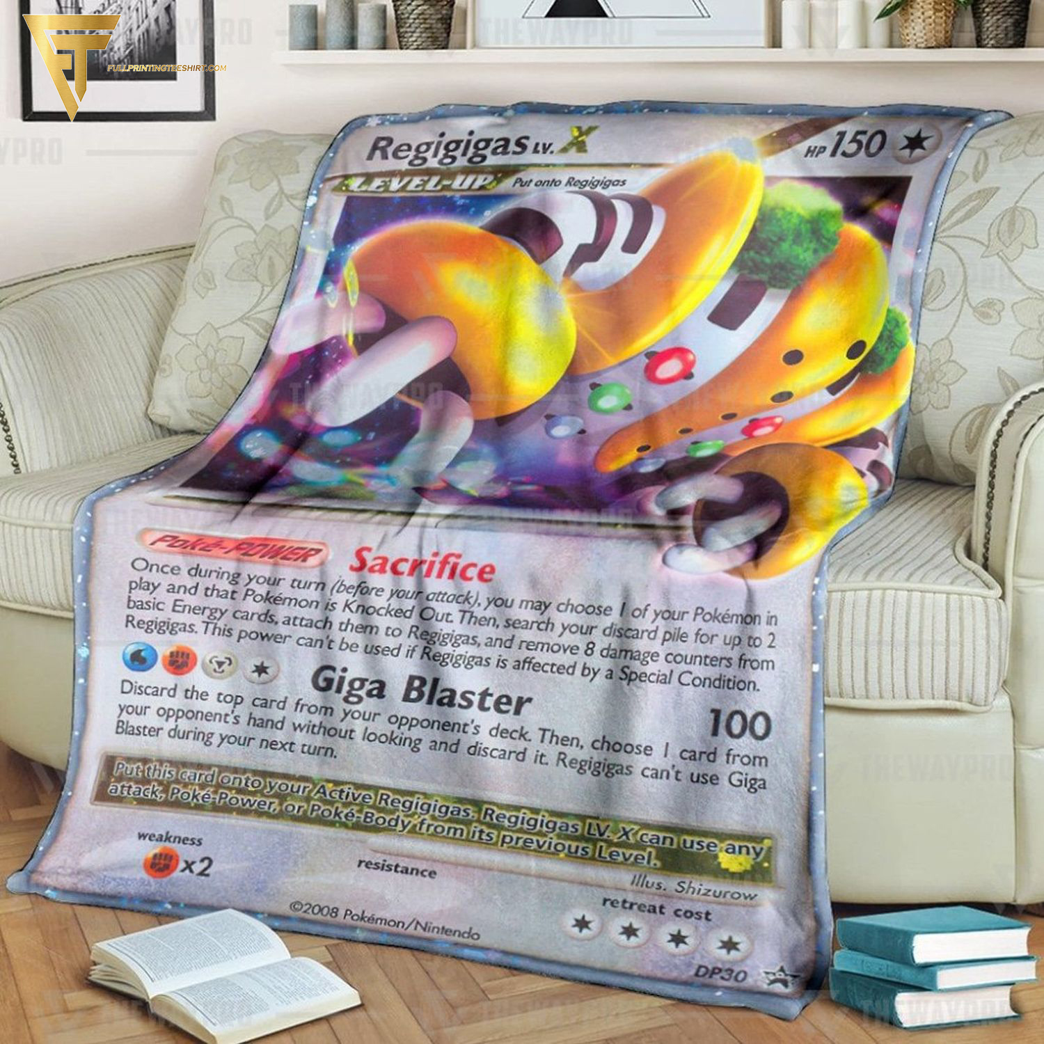 Anime Pokemon Regigigas Lv X Full Printing Blanket