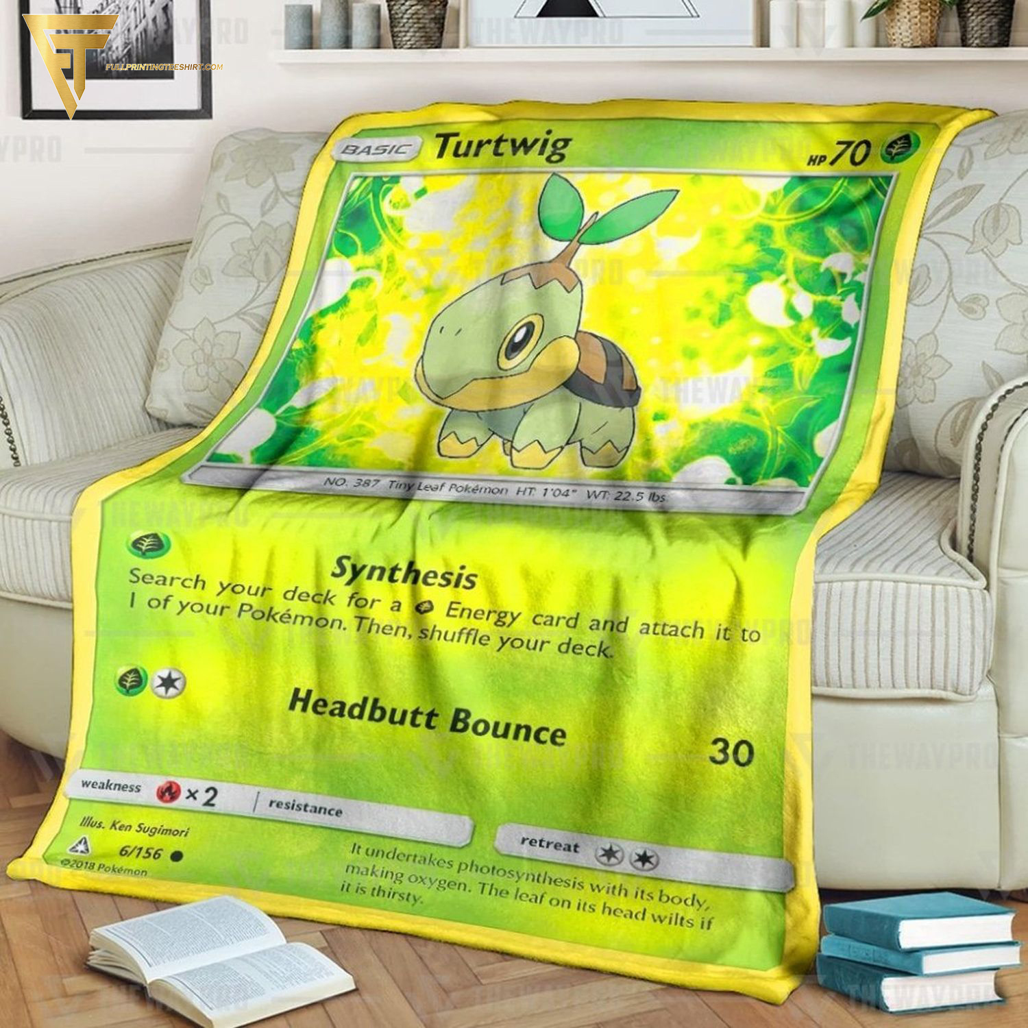 Anime Pokemon Turtwig Full Printing Blanket