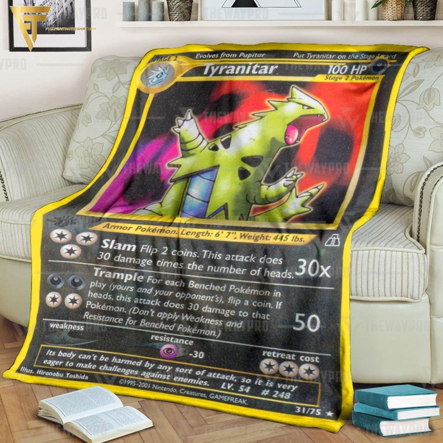 Anime Pokemon Tyranitar Full Printing Blanket