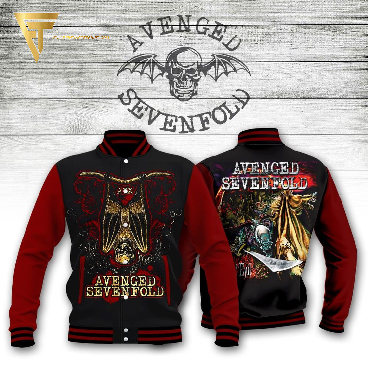 Avenged Sevenfold Rock Band Full Print Baseball Jacket