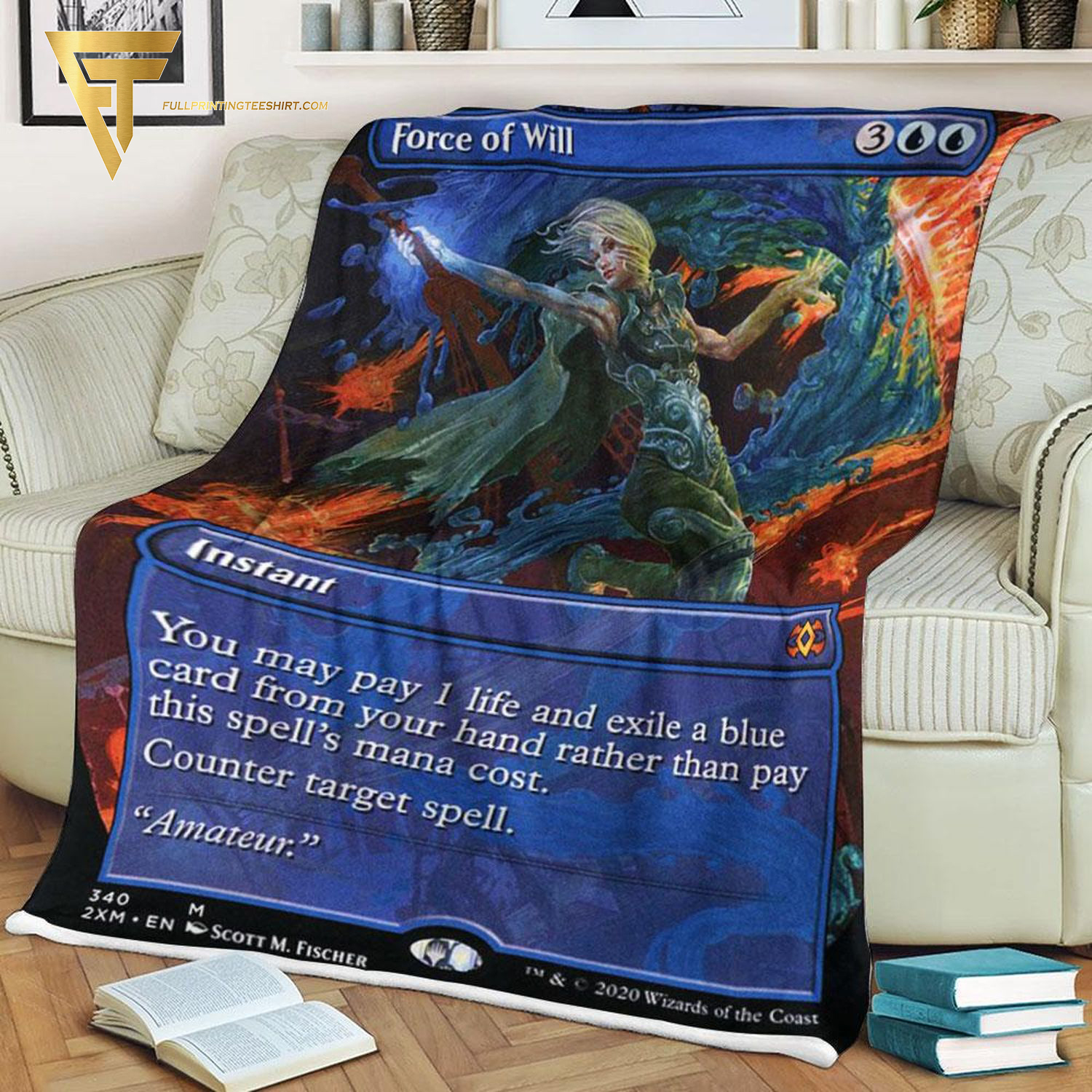 Card Force Of Will Game Magic The Gathering Blanket