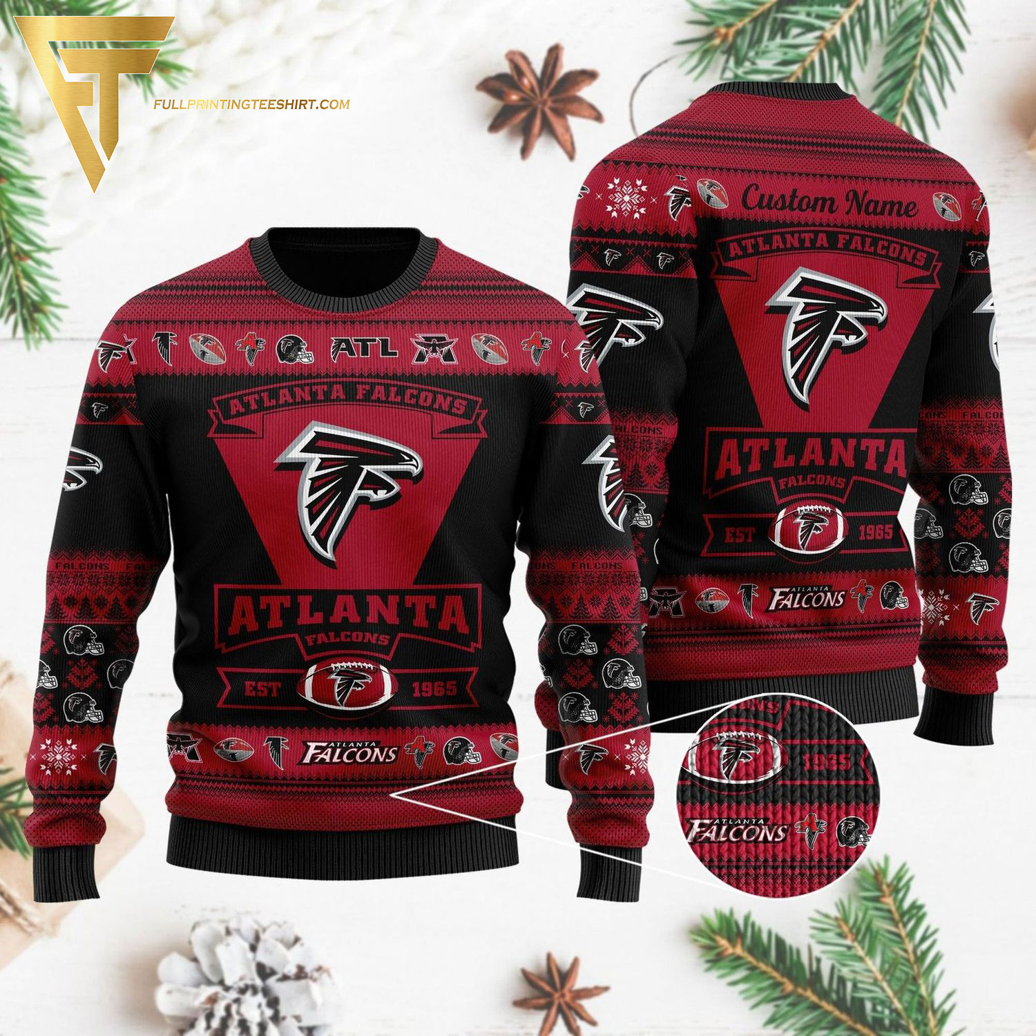 Custom Atlanta Falcons Football Team Ugly Christmas Sweater