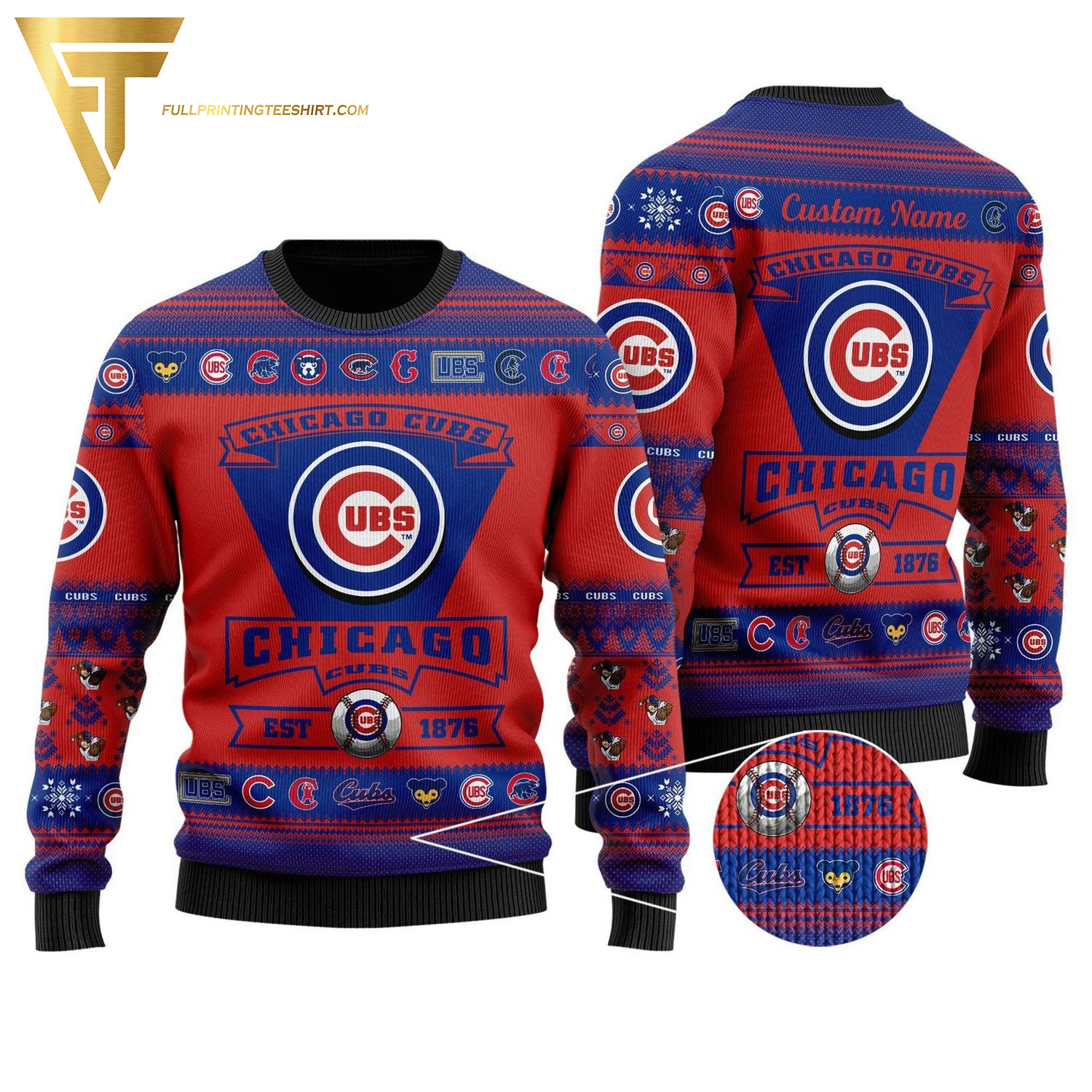 Custom MLB Chicago Cubs Ugly Christmas Sweater