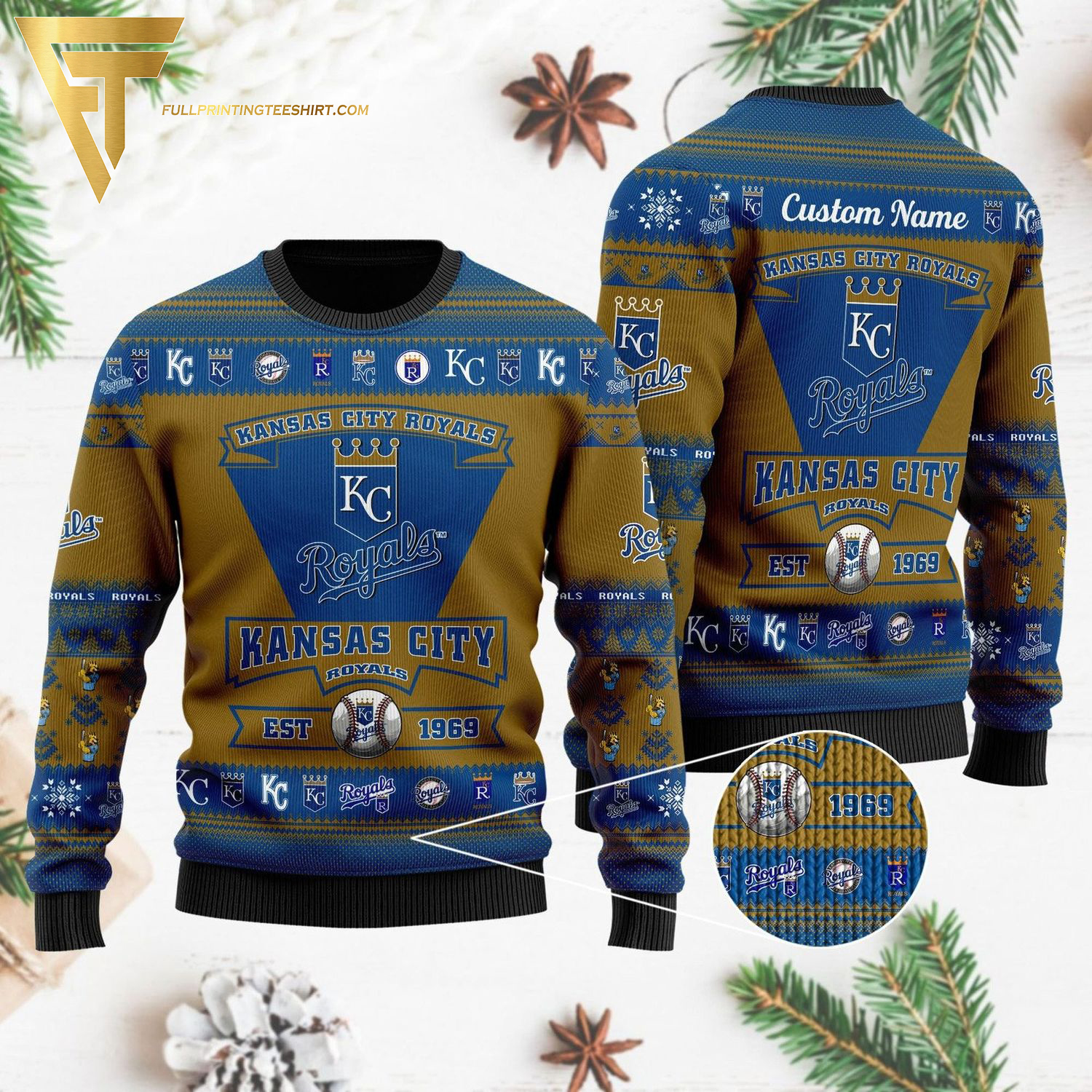 Custom MLB Kansas City Royals Ugly Christmas Sweater