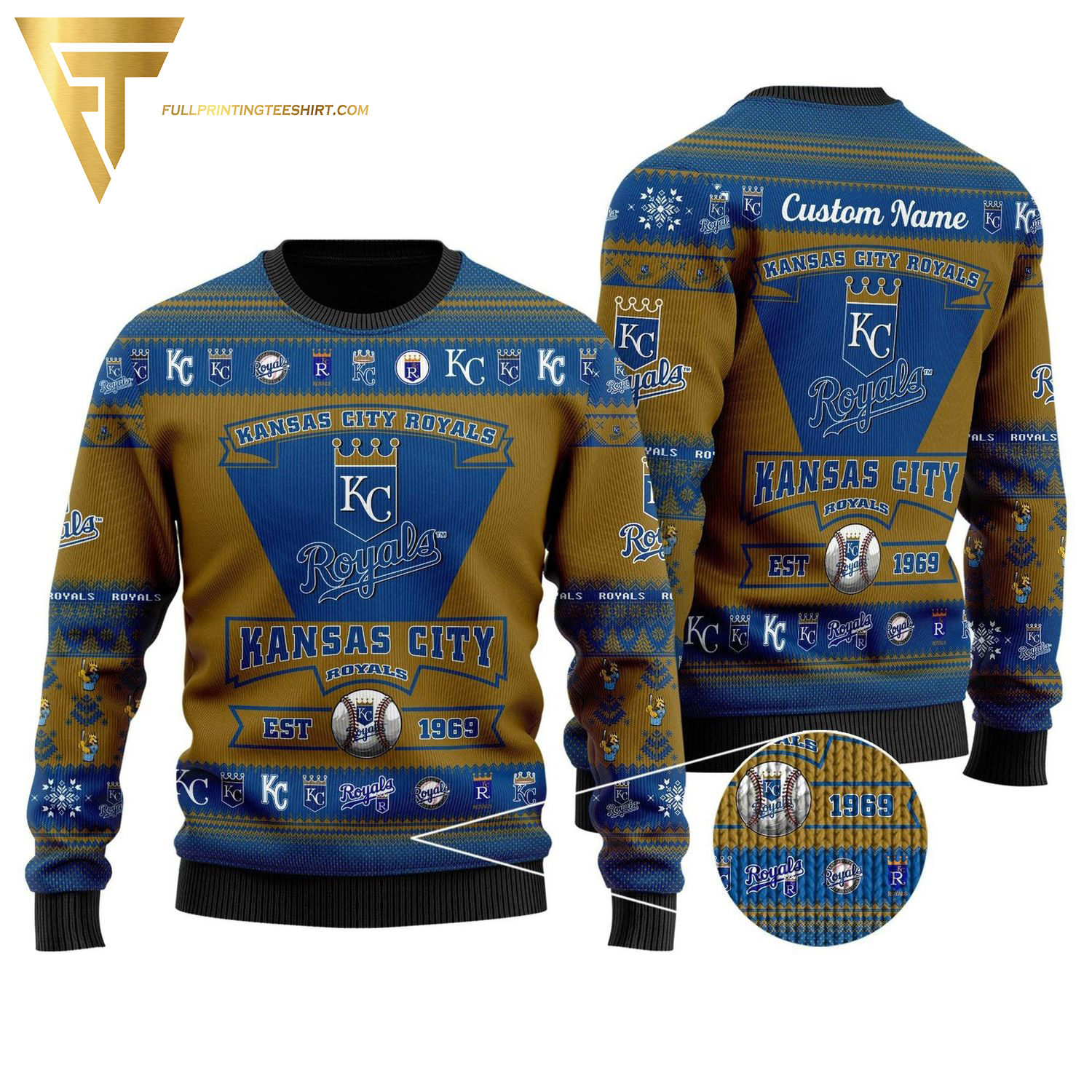 Custom MLB Kansas City Royals Ugly Christmas Sweater