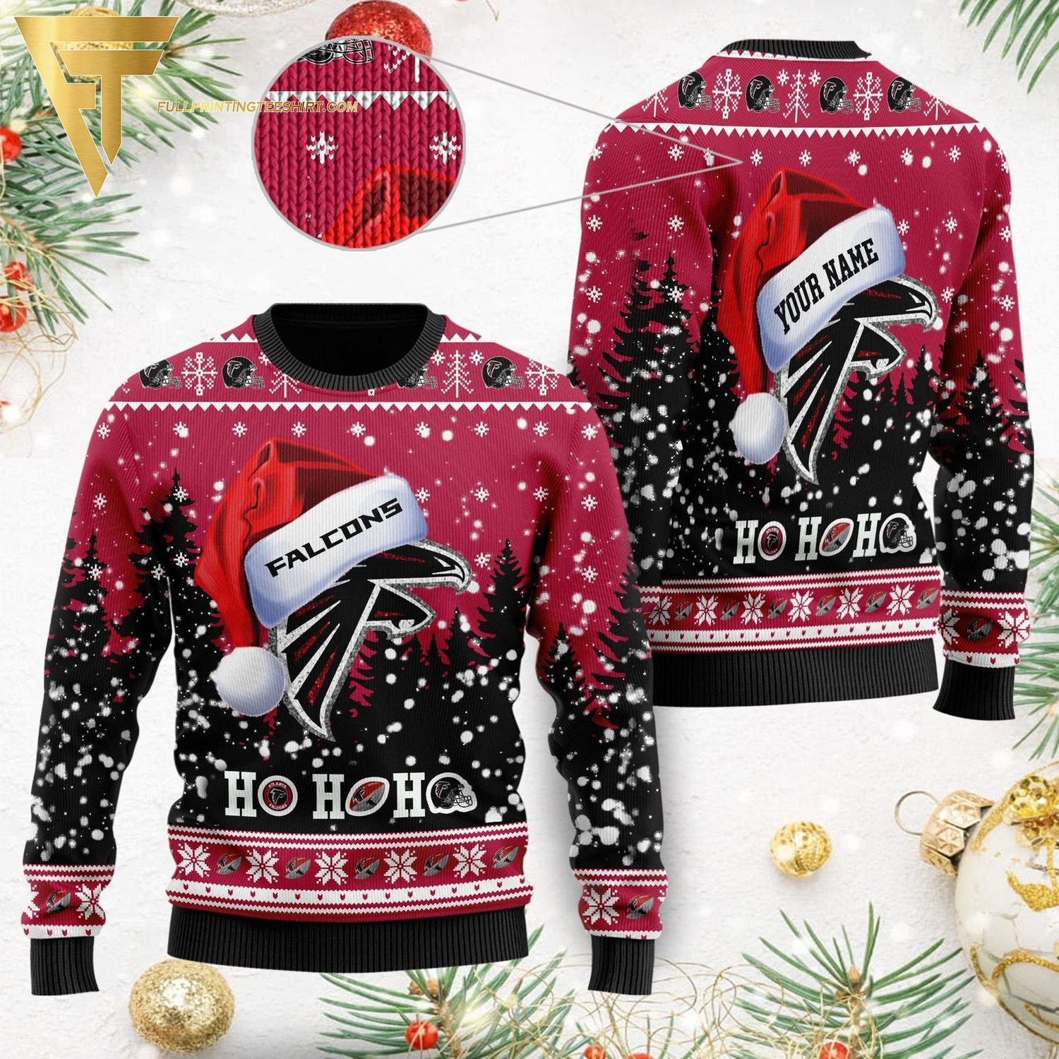 Custom NFL Atlanta Falcons Ugly Christmas Sweater