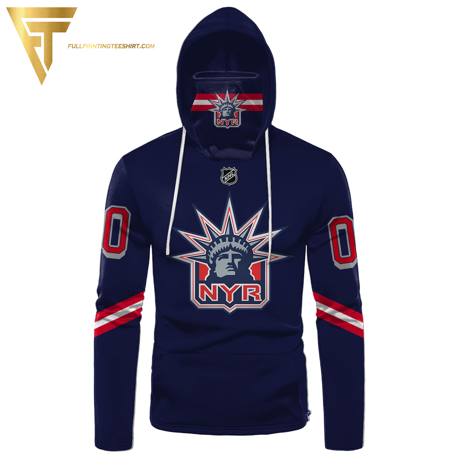 Custom National Hockey League New York Rangers Full Print Shirt