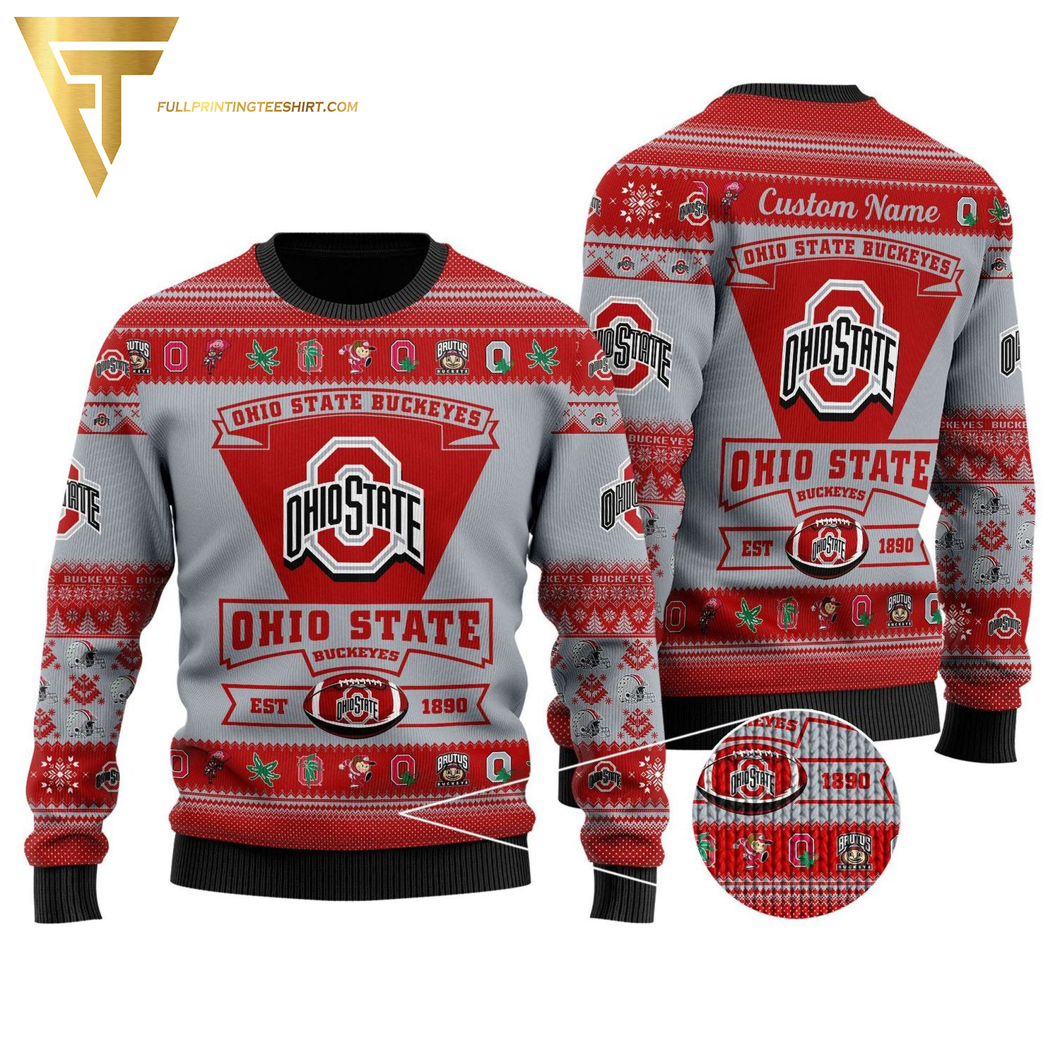 Custom Ohio State Buckeyes Ugly Christmas Sweater