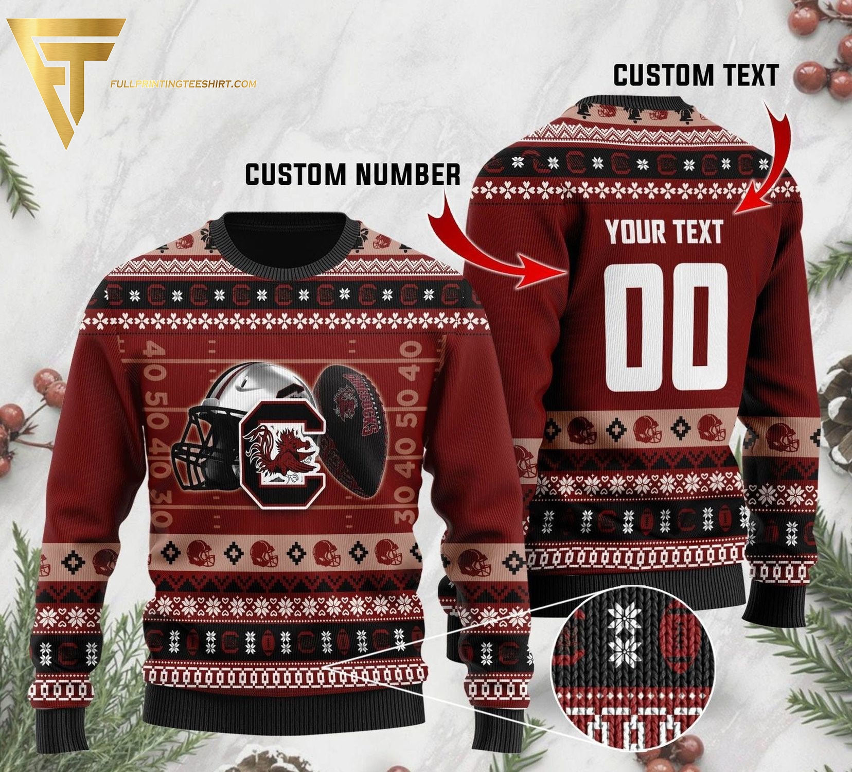 Custom South Carolina Gamecocks Football Ugly Christmas Sweater