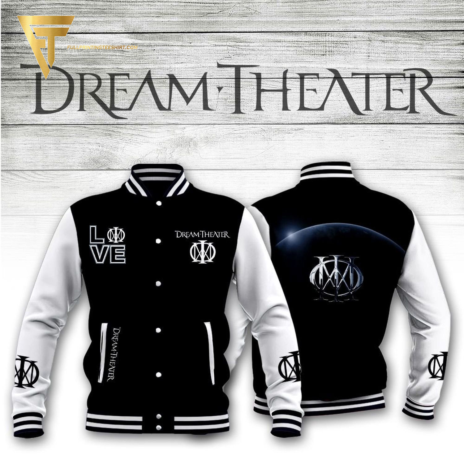 Dream Theater Rock Band Full Print Baseball Jacket