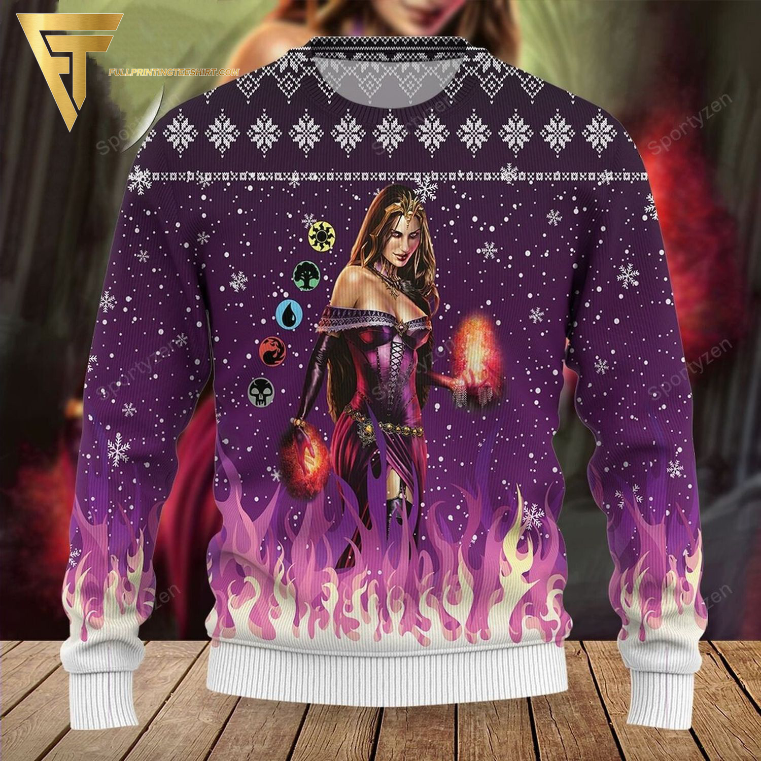 Game Magic The Gathering Liliana Of The Veil Full Print Ugly Christmas Sweater