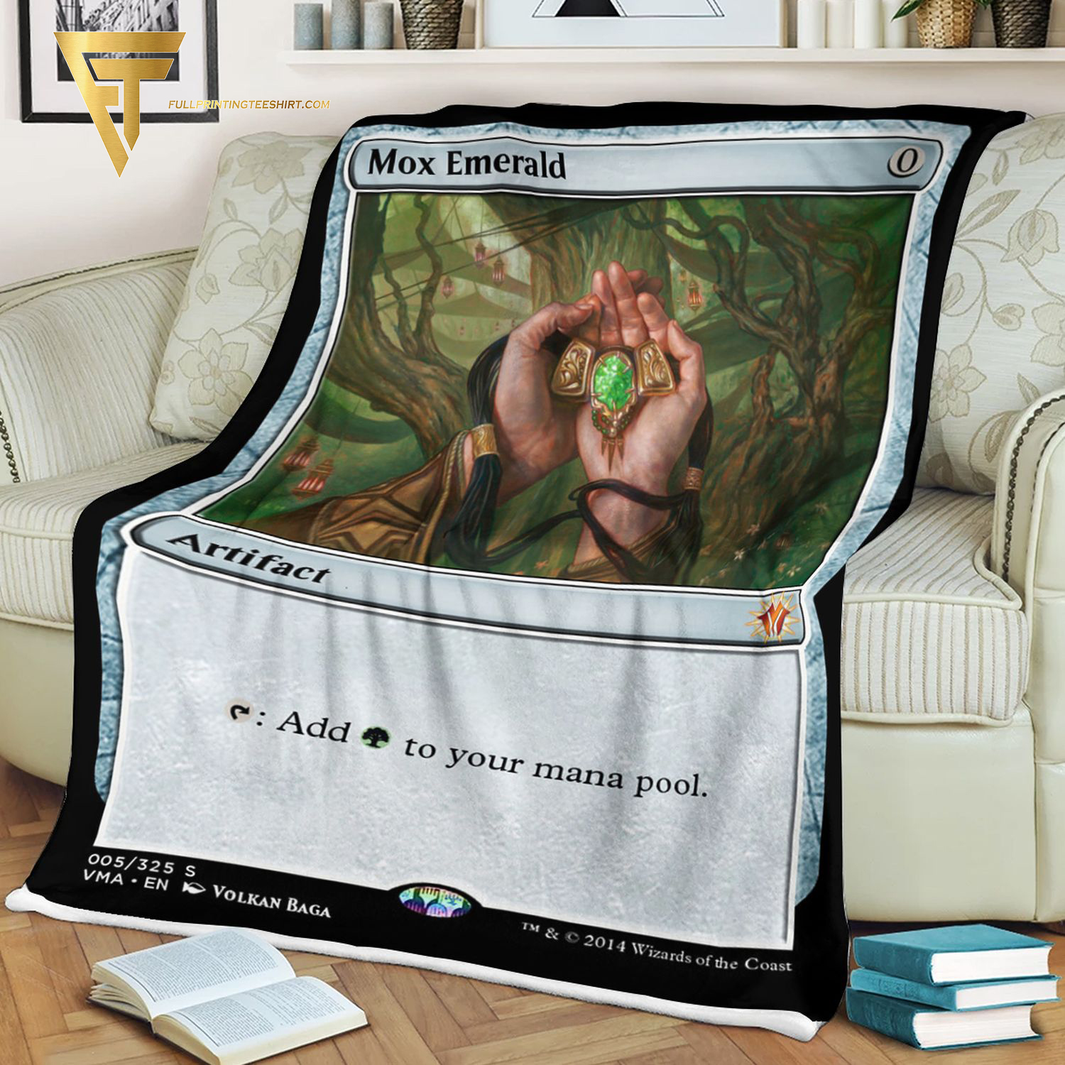 Game Magic The Gathering Mox Emerald Blanket