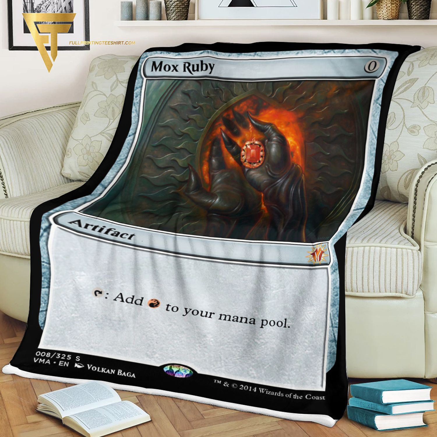 Game Magic The Gathering Mox Ruby Blanket