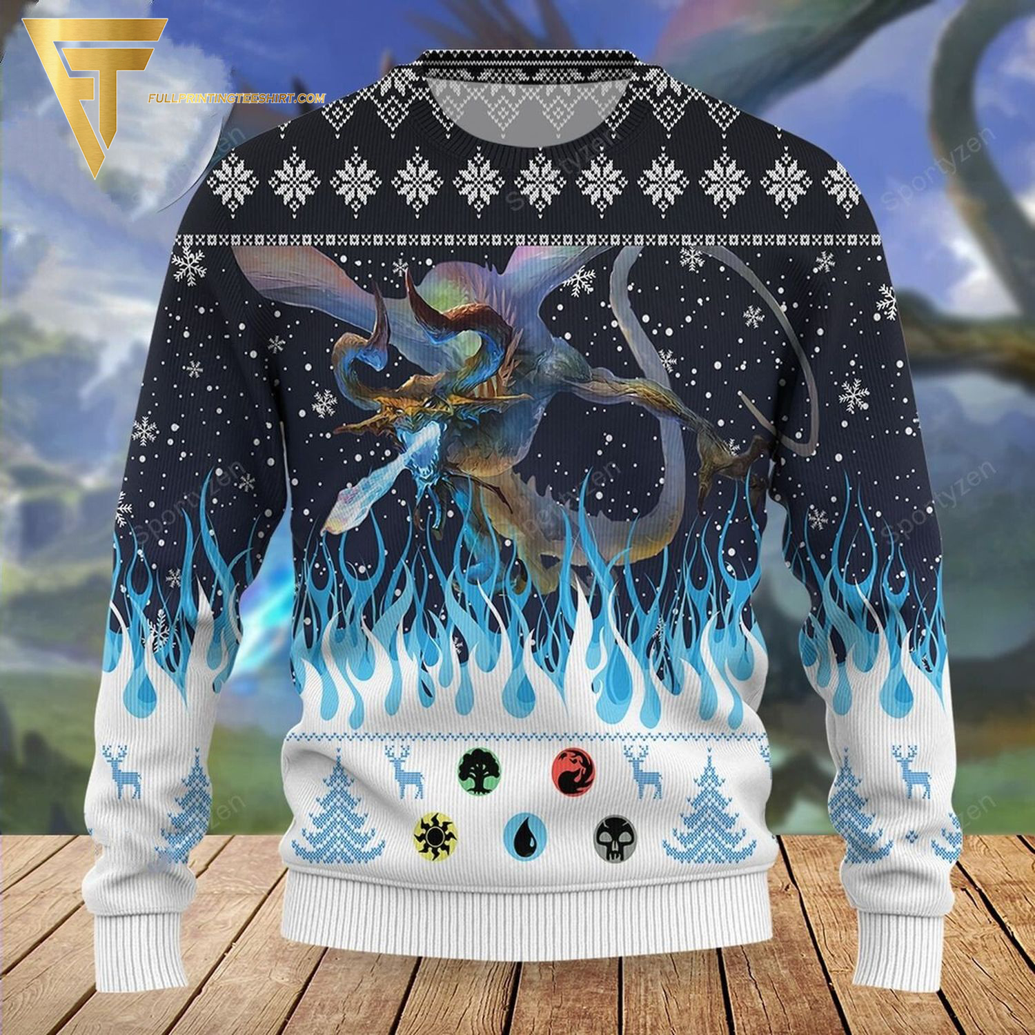 Game Magic The Gathering Nicol Bolas The Ravager Full Print Ugly Christmas Sweater