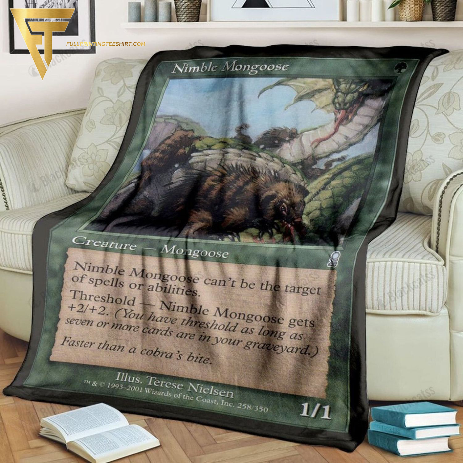 Game Magic The Gathering Nimble Mongoose All Over Print Blanket